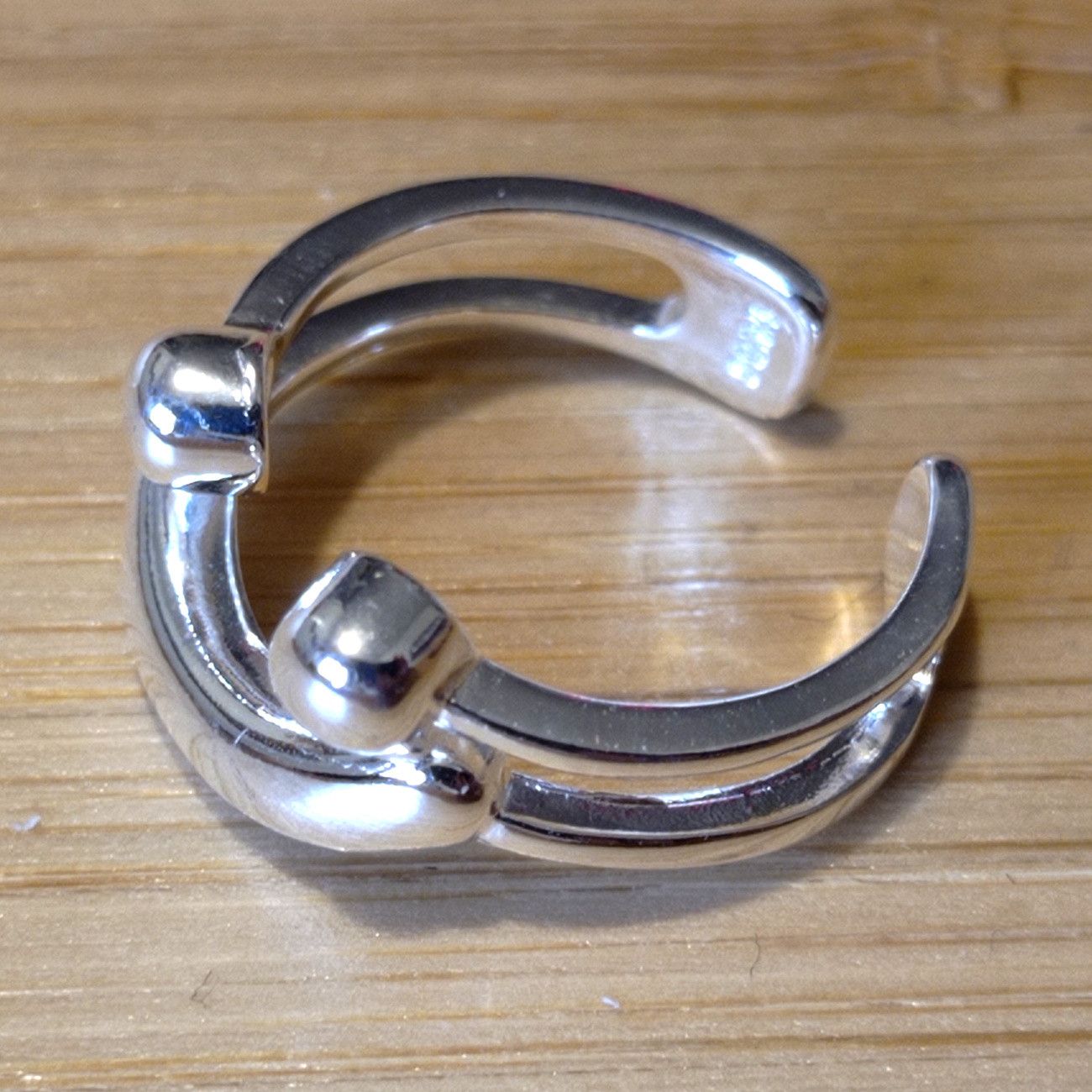 Designer × Vintage Vintage Smile Stripe Punk Shine Silver Ring Unique Rave Size ONE SIZE - 5 Thumbnail
