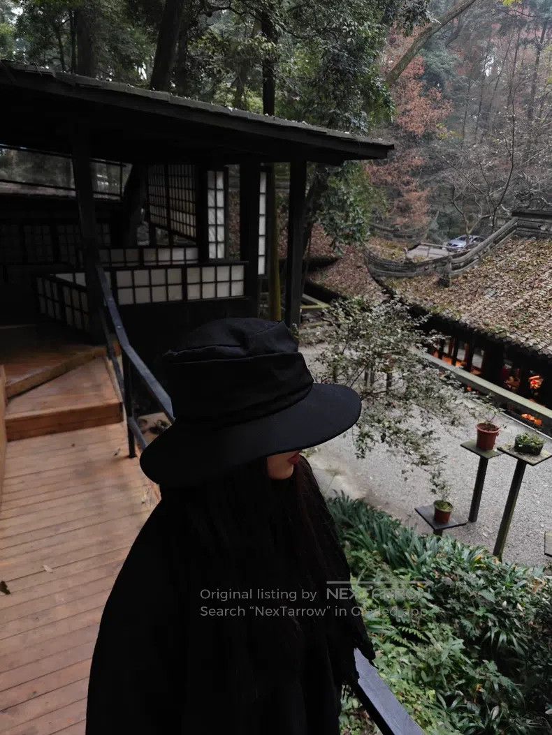 Yohji Yamamoto Yohji Yamamoto Wide Brim Hat Wool Black Wide Brim Hat Size ONE SIZE - 7 Thumbnail