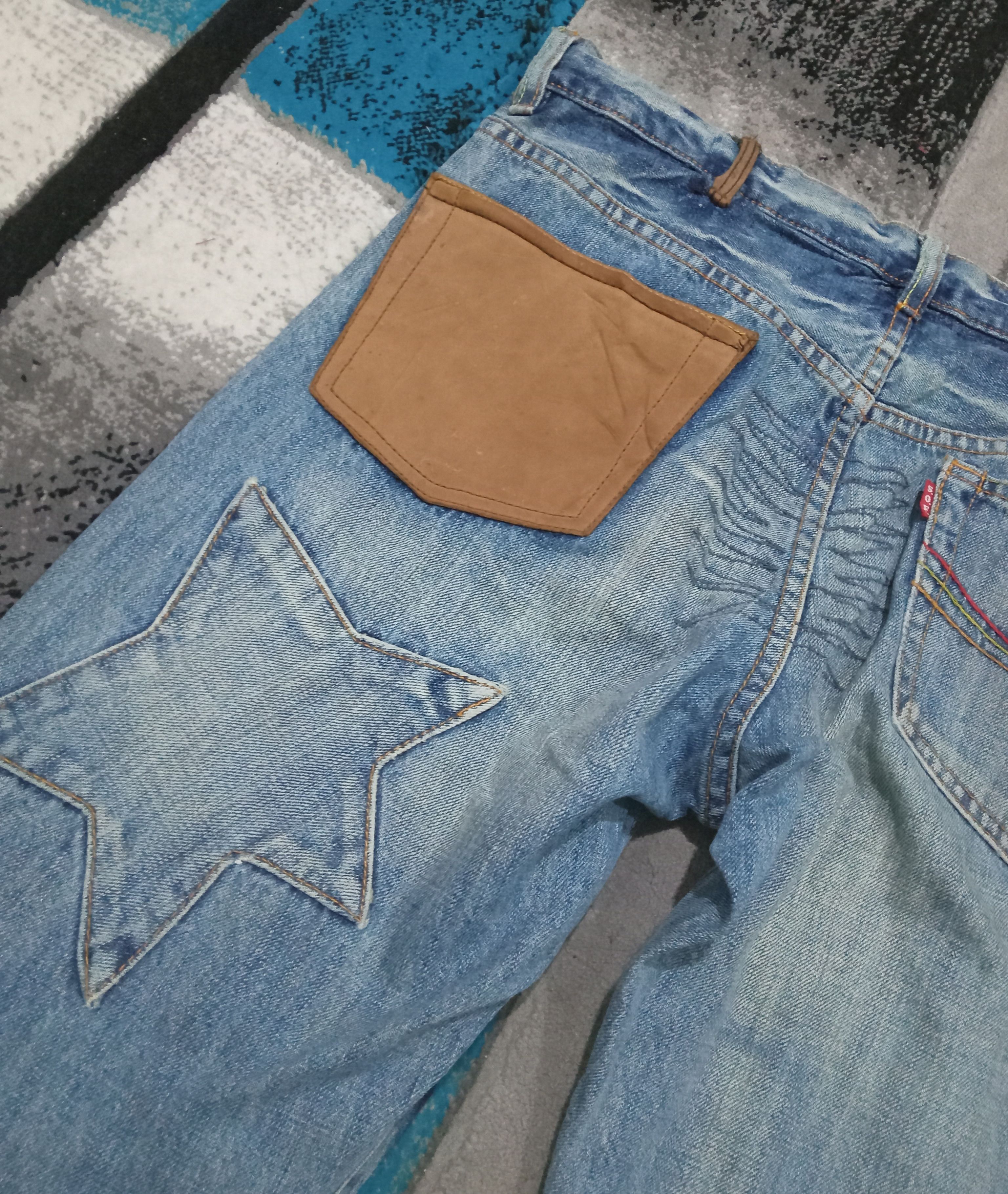 Japanese Brand Vintage Soul Of Freedom Distressed Flare Jeans Size US 35 - 9 Thumbnail