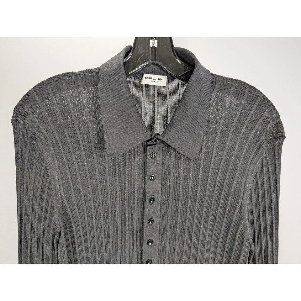 Saint Laurent Paris o1rshd1 Button Shirt in Black Size US L / EU 52-54 / 3 - 4 Thumbnail