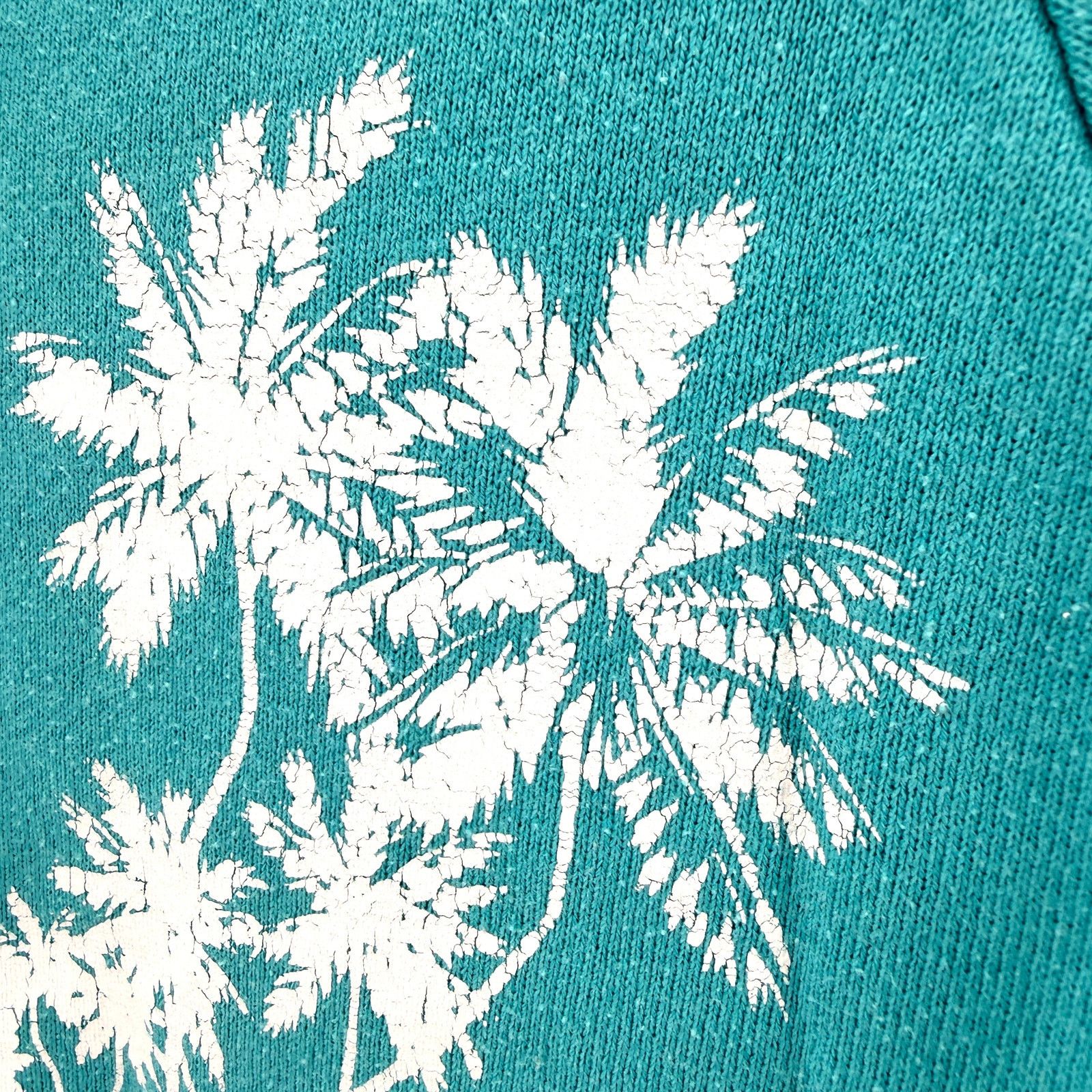 Jerzees Vintage 90s Teal Graphic Nassau Sunset Raglan Sweatshirt Size M / US 6-8 / IT 42-44 - 3 Thumbnail