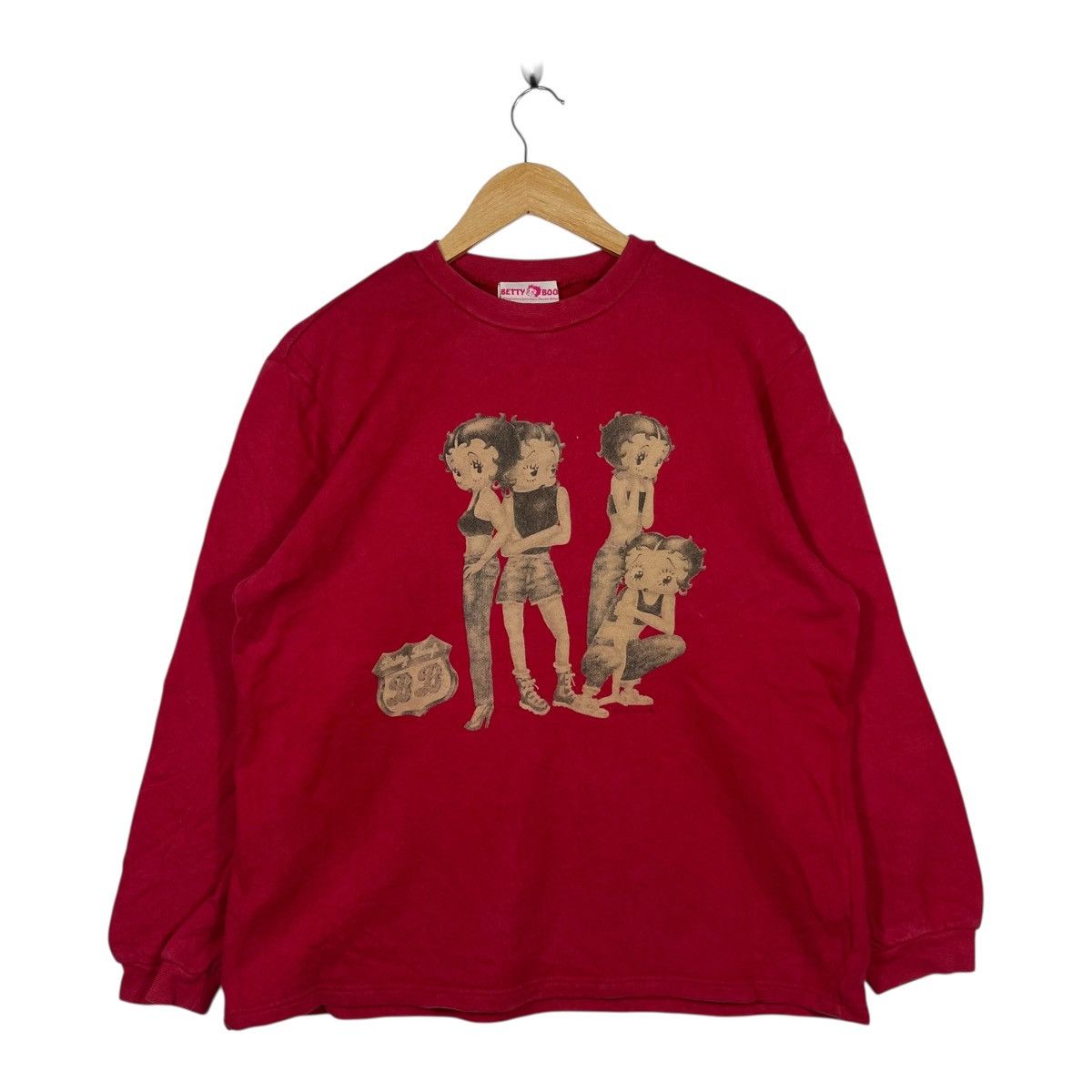 Vintage Betty Boop Graphic Sweatshirt Pullover Red Vintage Style Size XL / US 12-14 / IT 48-50 - 1 Thumbnail