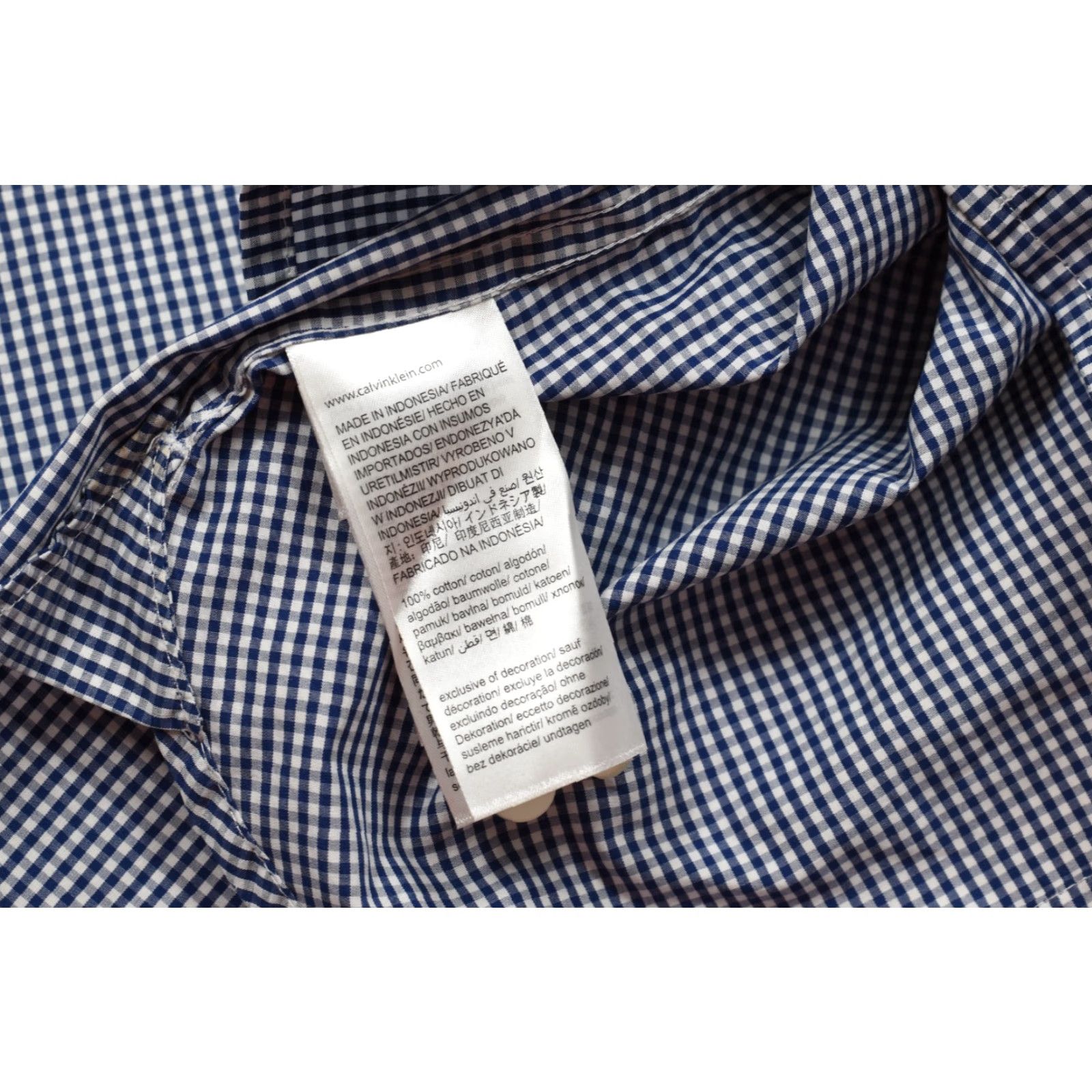 Calvin Klein Calvin Klein Extra-Fine Cotton Shirt Mens XXL Slim Fit Blue White Gingham Check Shirt Size US XXL / EU 58 / 5 - 6 Thumbnail