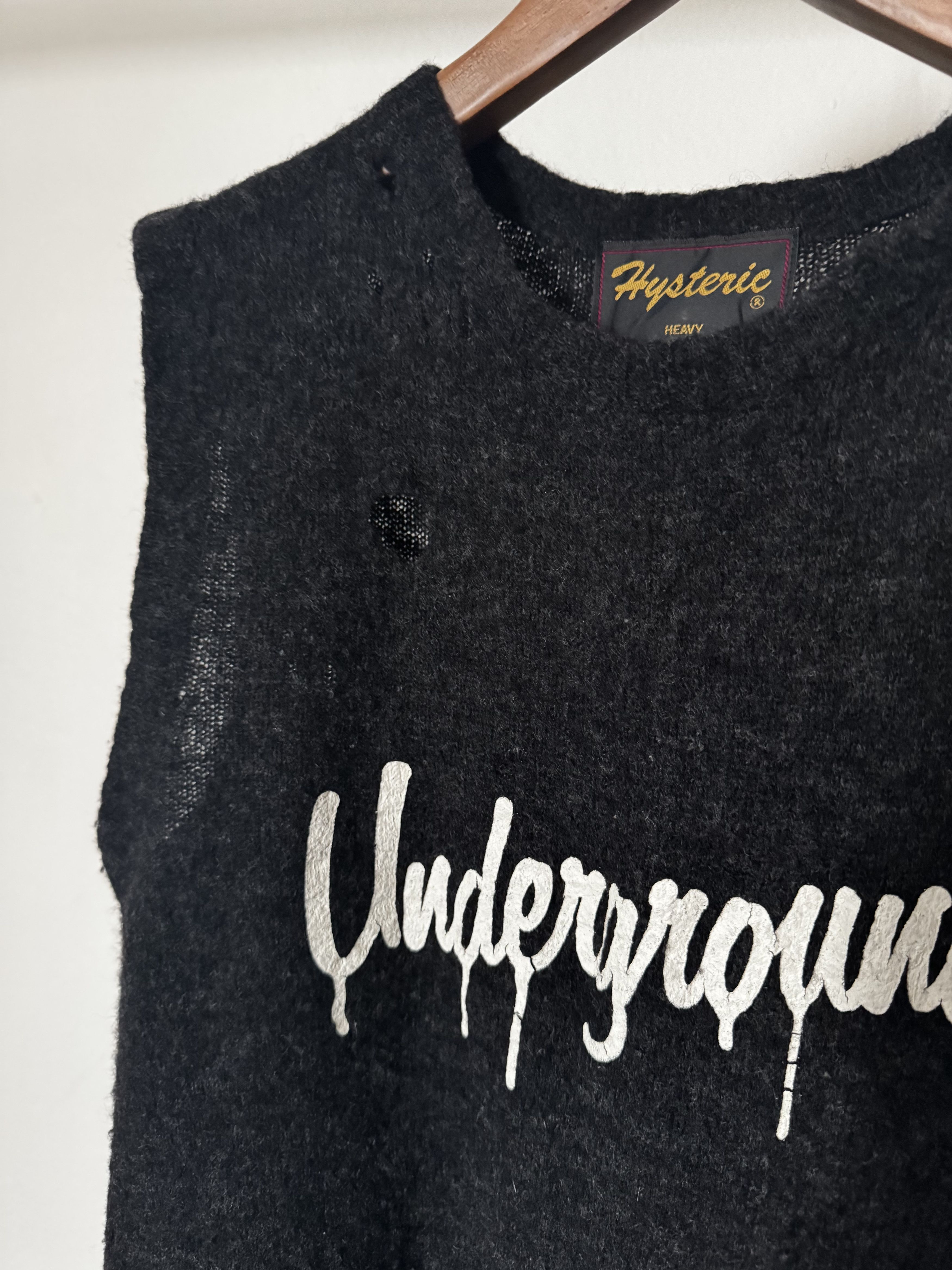 Hysteric Heavy Distressed Wool Sleeveless Underground, view 3