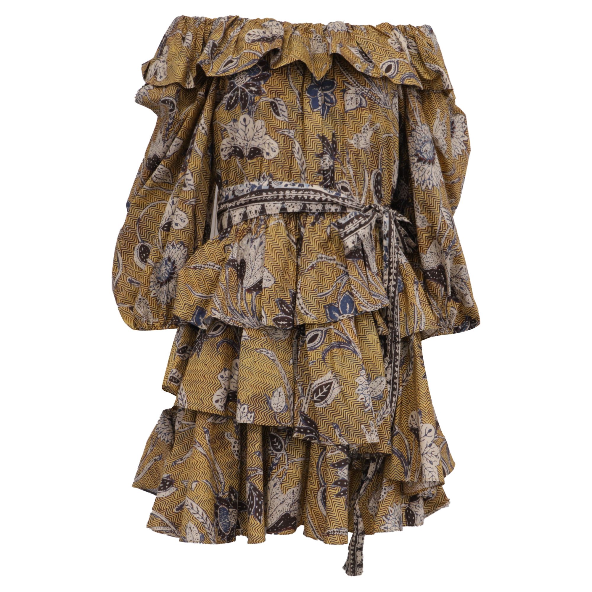 Ulla Johnson Ulla Johnson Giselle Ruffled Mini Dress in Multicolor Cotto Size XS / US 0-2 / IT 36-38 - 1 Thumbnail