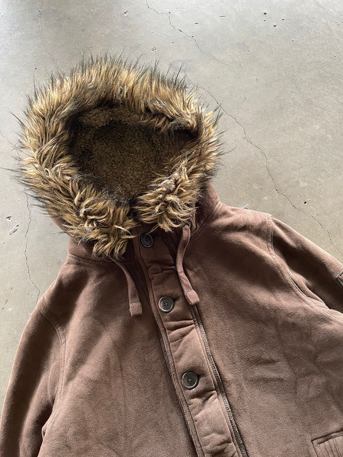 Abercrombie & Fitch Y2k Abercrombie & Fitch Fur Hoodie Brown Size US XL / EU 56 / 4 - 3 Thumbnail