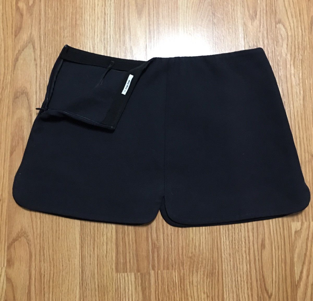 Miu Miu MIU MIU by Prada Cotton Black Mini Skirt Size EU 40 Size 27" / US 4 / IT 40 - 8 Thumbnail