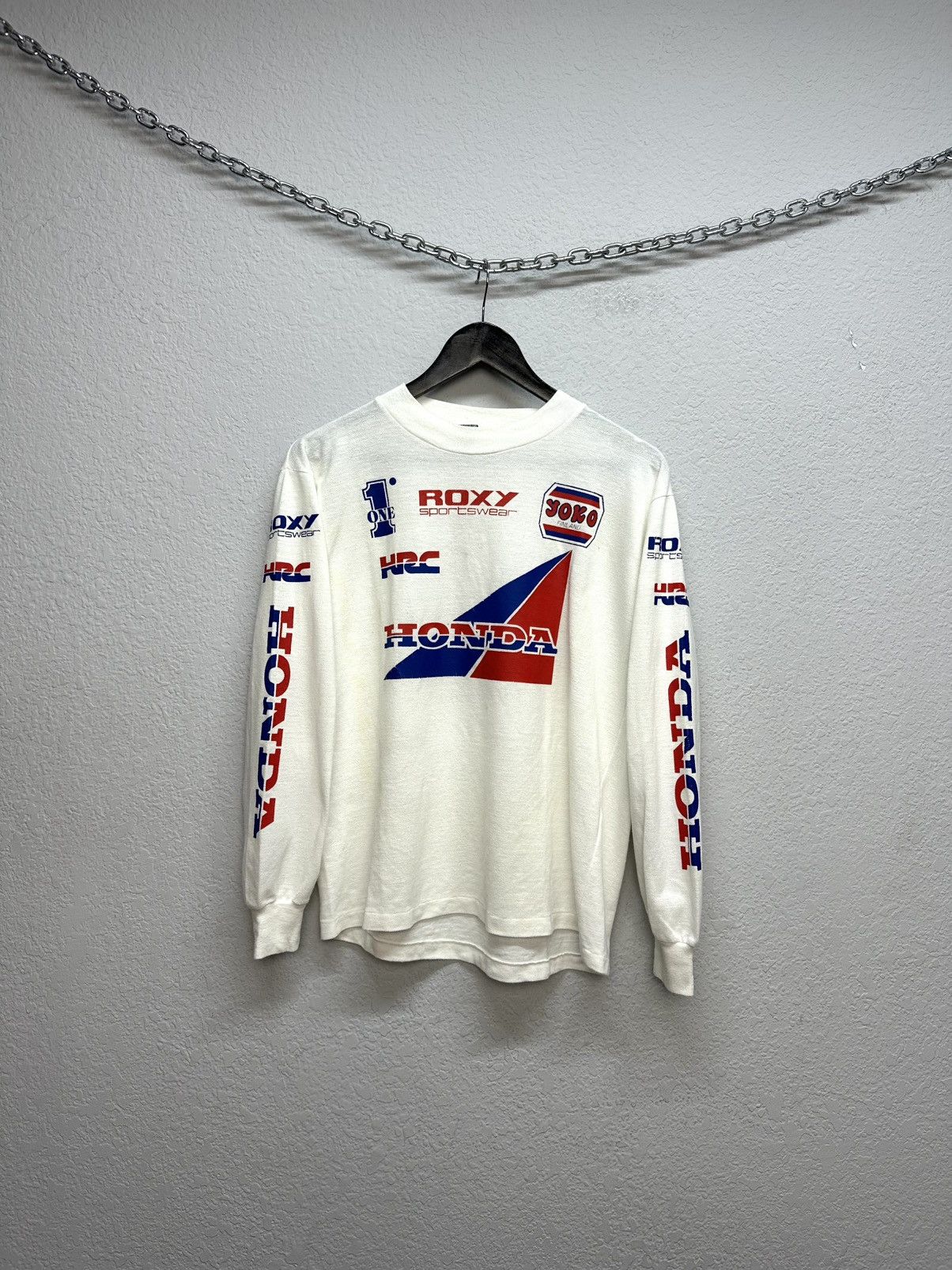 Japanese Brand Rare 80’s Long Sleeve Honda Roxy Motocross Jersey F1 Vintage Size US M / EU 48-50 / 2 - 7 Thumbnail
