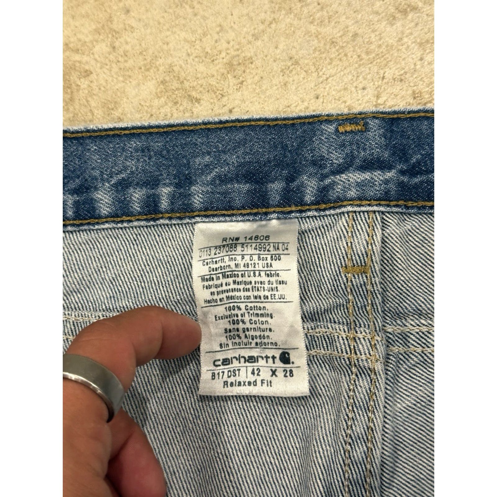 Carhartt VINTAGE Carhartt Jeans Mens 42x28 Fits 40x26 B17-DST Relaxed Fit Blue Denim Size US 40 / EU 56 - 3 Thumbnail