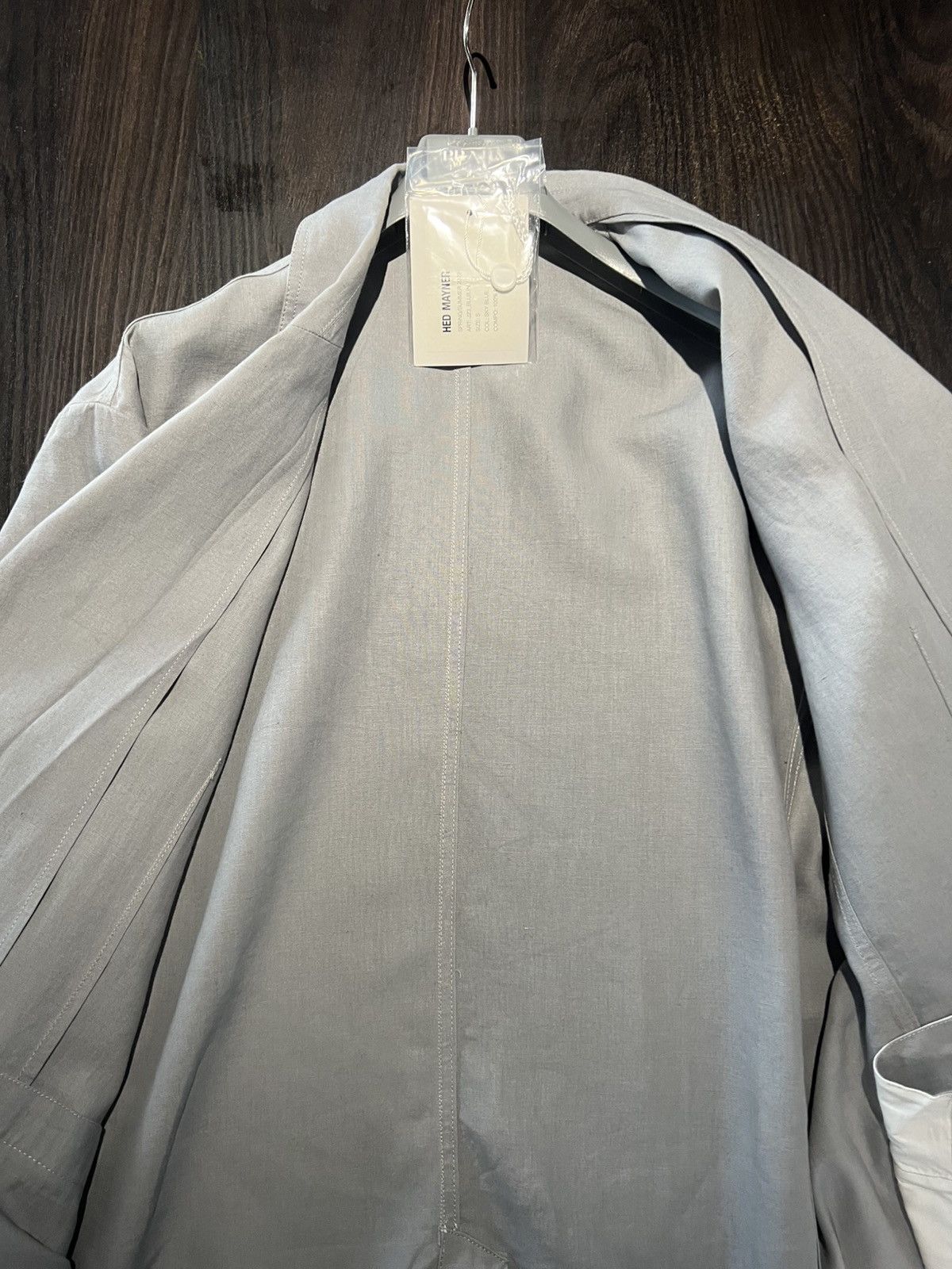 Hed Mayner SS22 greyish blue oversized single breasted jacket Size US L / EU 52-54 / 3 - 5 Thumbnail