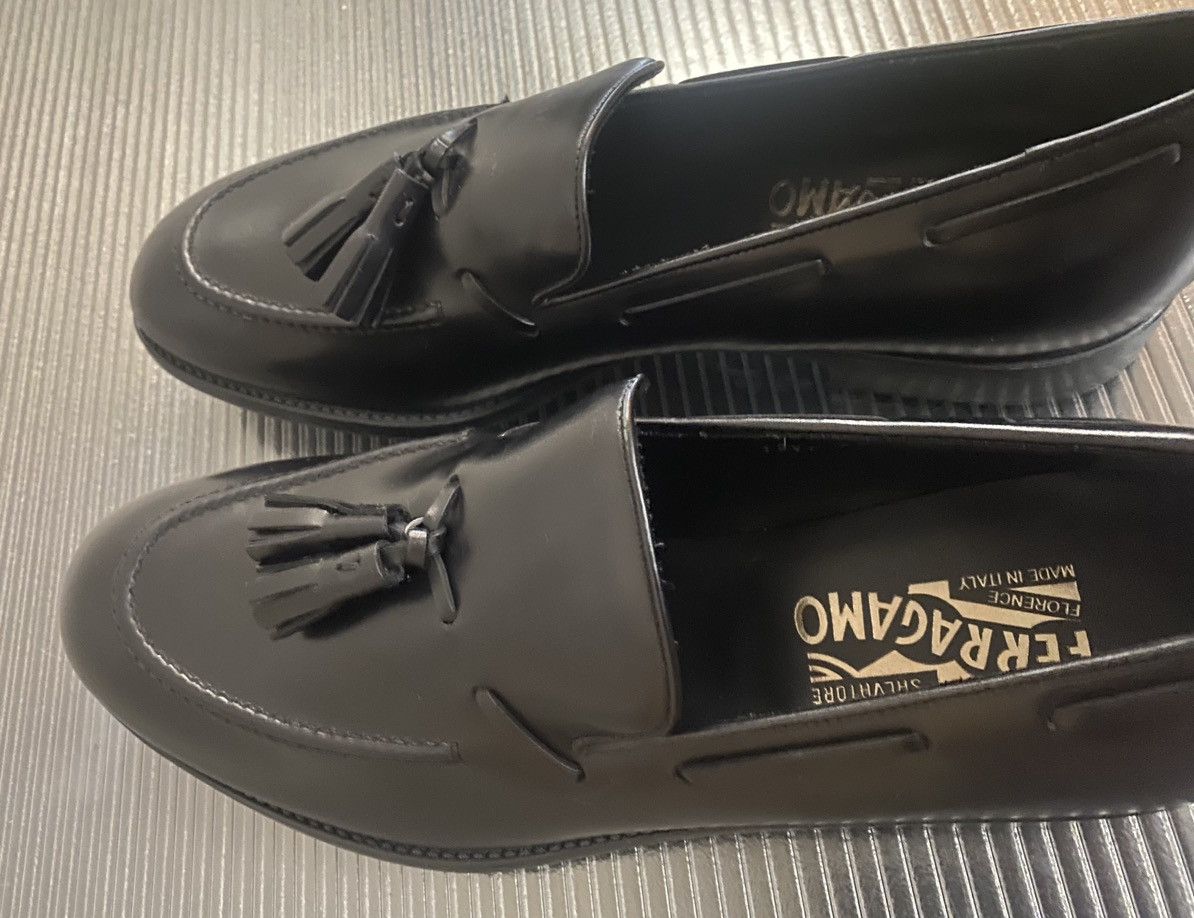 Salvatore Ferragamo Ferragamo 🇮🇹 black calf Sasha tassel loafer 10.5 EE NEW Size US 10.5 / EU 43-44 - 9 Thumbnail