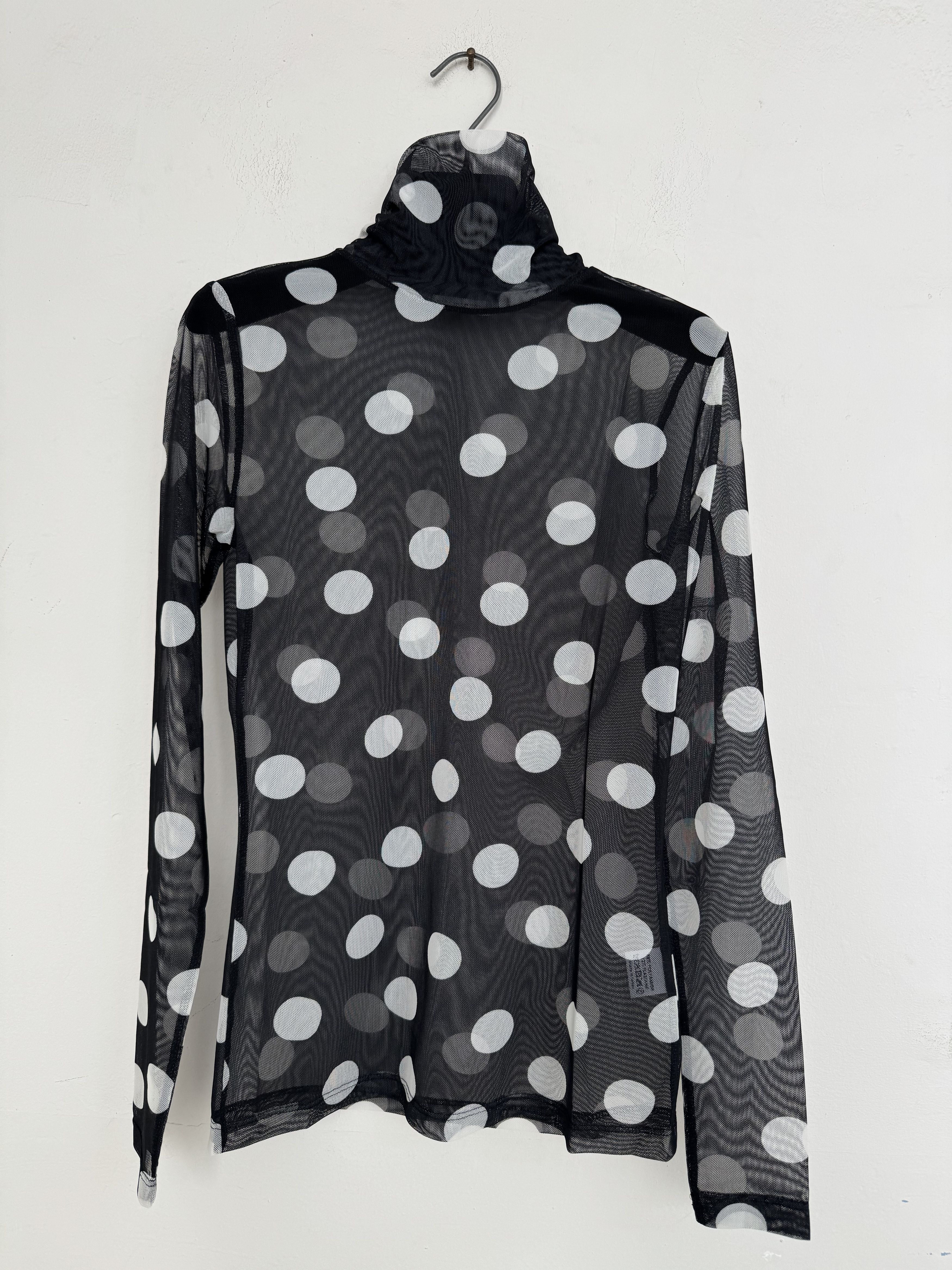 Dries Van Noten Polka-Dot Turtleneck Mesh Top Size S / US 4 / IT 40 - 1 Thumbnail