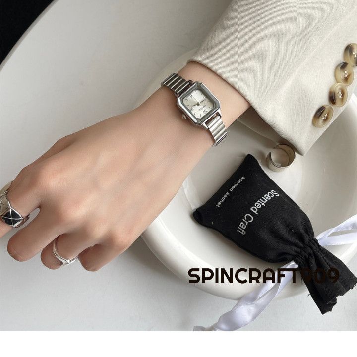 Jewelry Square Retro Vintage Silver Watch Size ONE SIZE - 2 Thumbnail