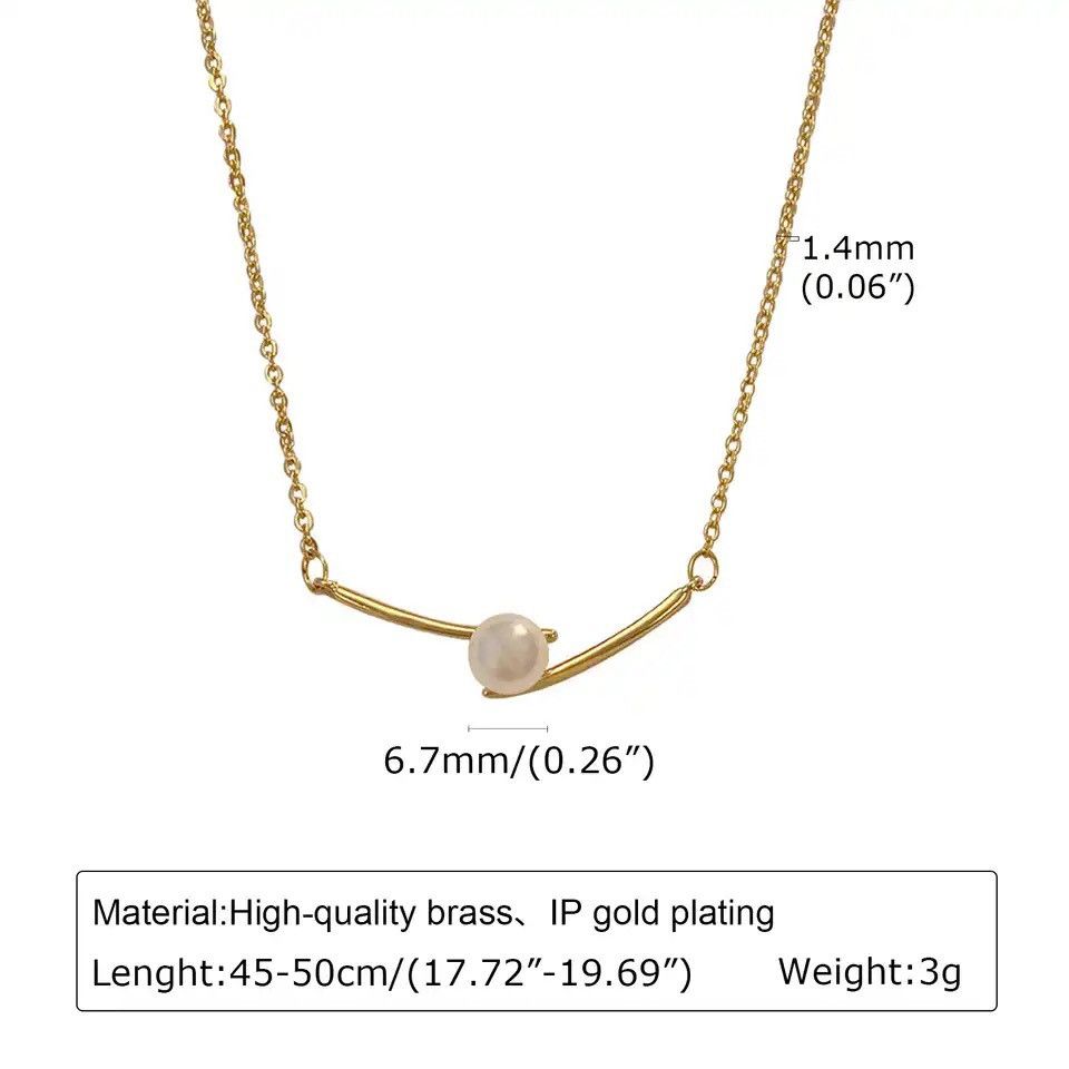 Other Gold Color Metal With Simulated Pearl Pendant Necklace Size ONE SIZE - 2 Thumbnail