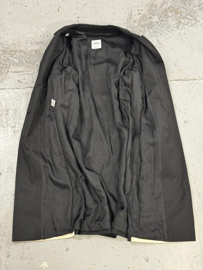 Moschino Moschino Black & White Contrast Sketch Print Trench Coat Size US XS / EU 42 / 0 - 7 Thumbnail