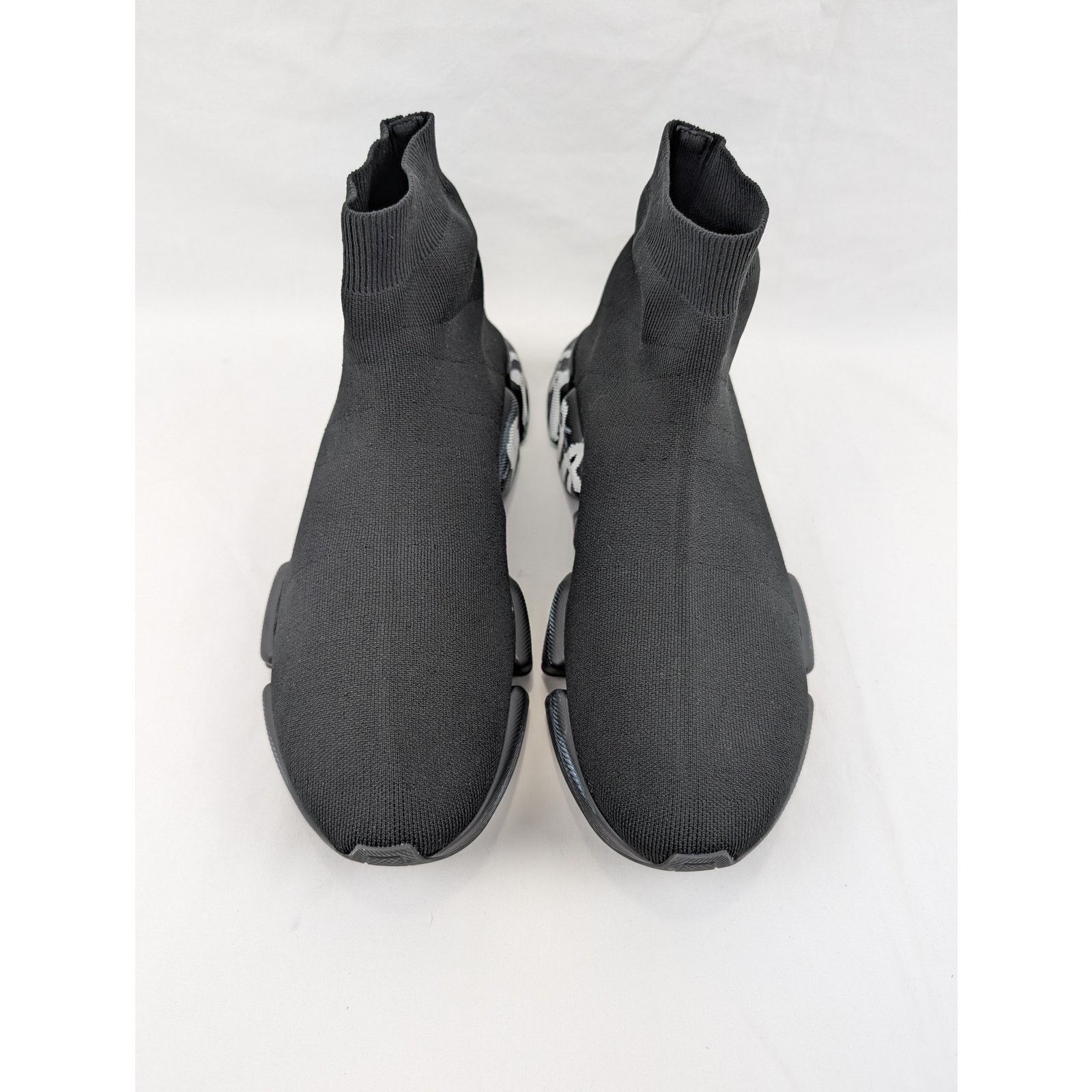 Balenciaga o1rshd1 Speed 2.0 Graffiti Sneakers in Black/White Size US 13 / EU 46 - 14 Thumbnail