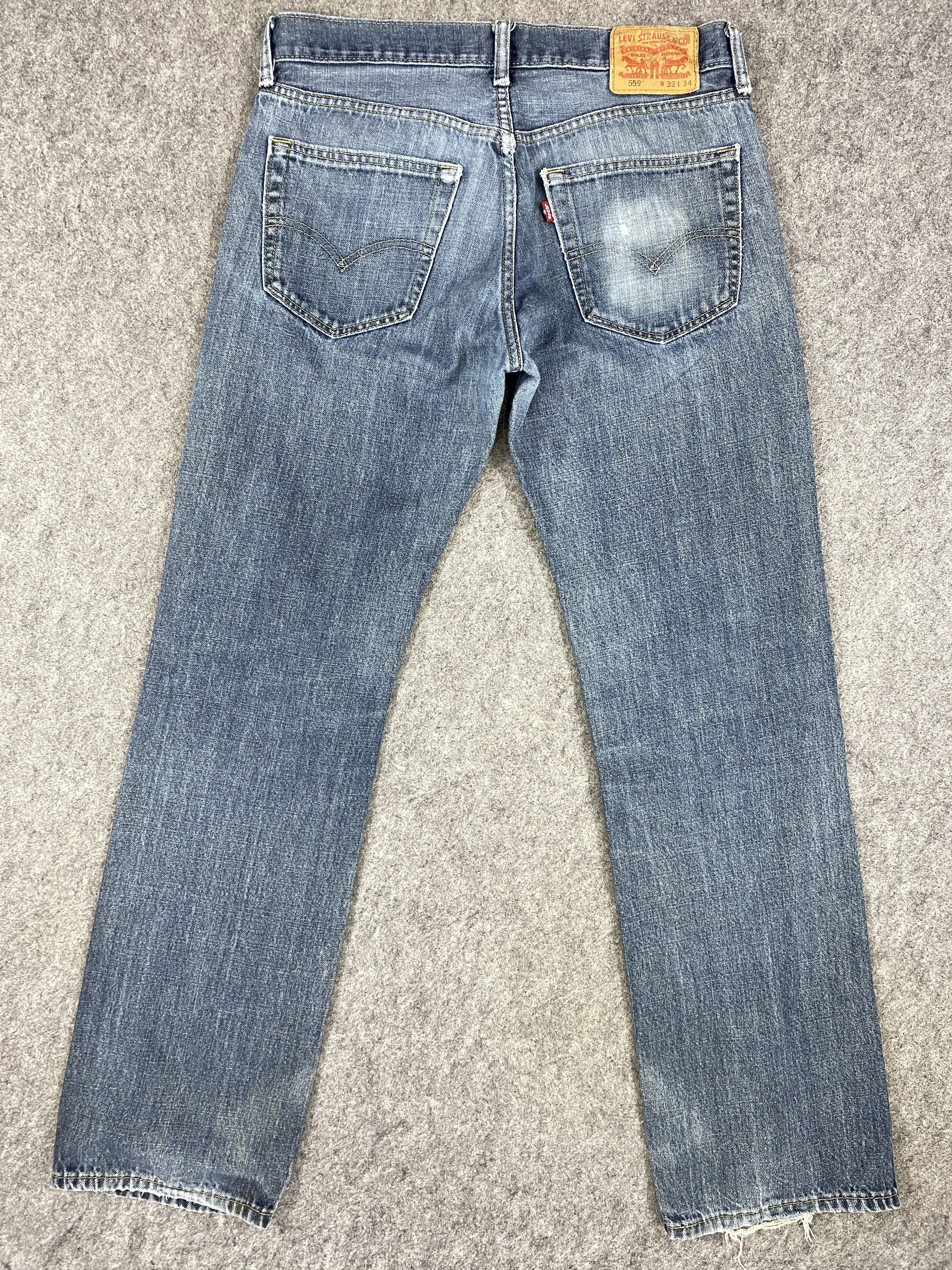 Japanese Brand Faded Blue Levi's 559 Jeans 33x33.5 Denim -JN1408 Size US 33 - 2 Thumbnail