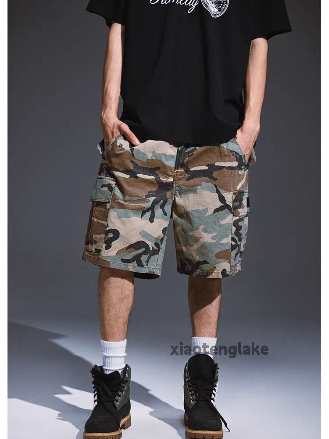 Vintage Utility loose baggy skate hiphop cargo camo shorts Size US 36 / EU 52 - 1 Thumbnail