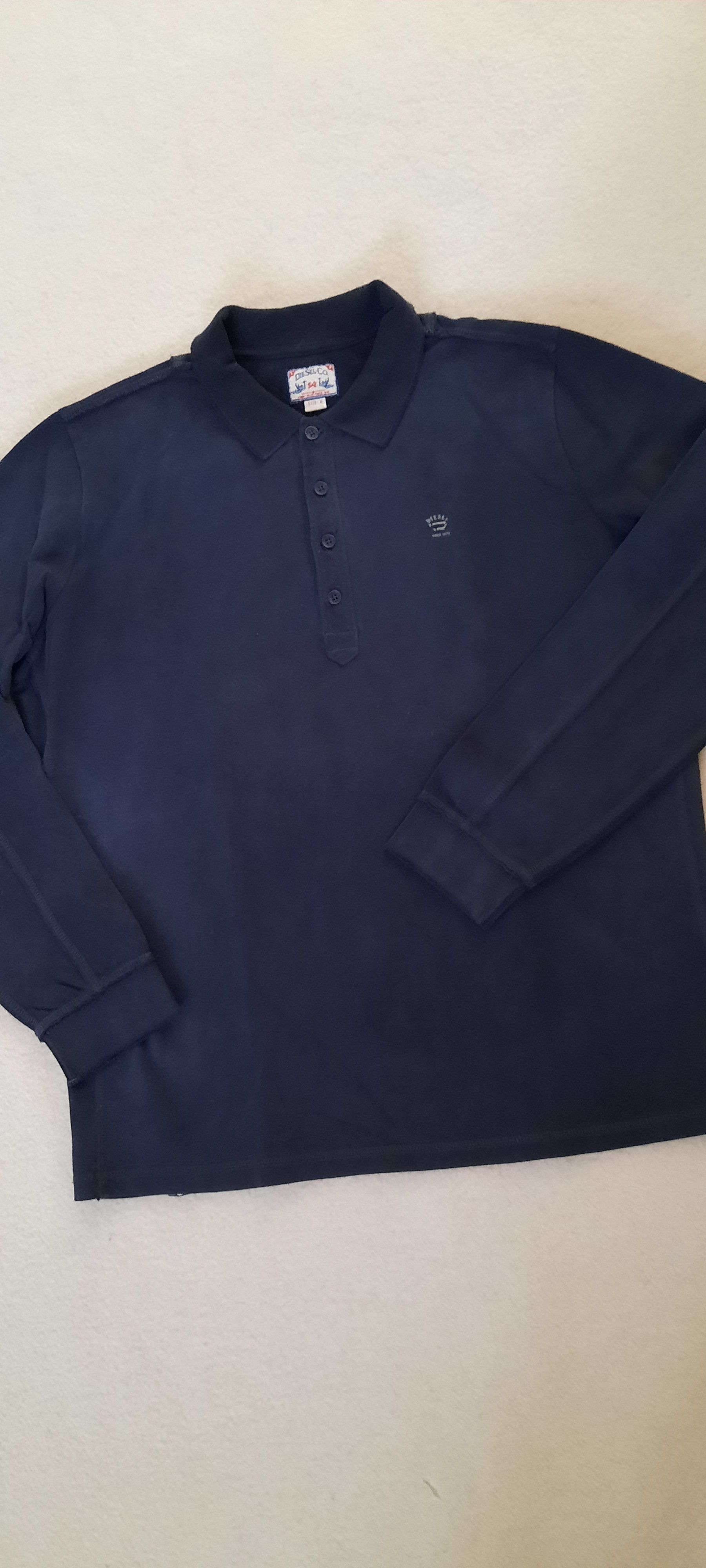 Diesel DIESEL Men's Long-Sleeved Polo Shirt, (Dark) Gray, M Size US M / EU 48-50 / 2 - 2 Thumbnail