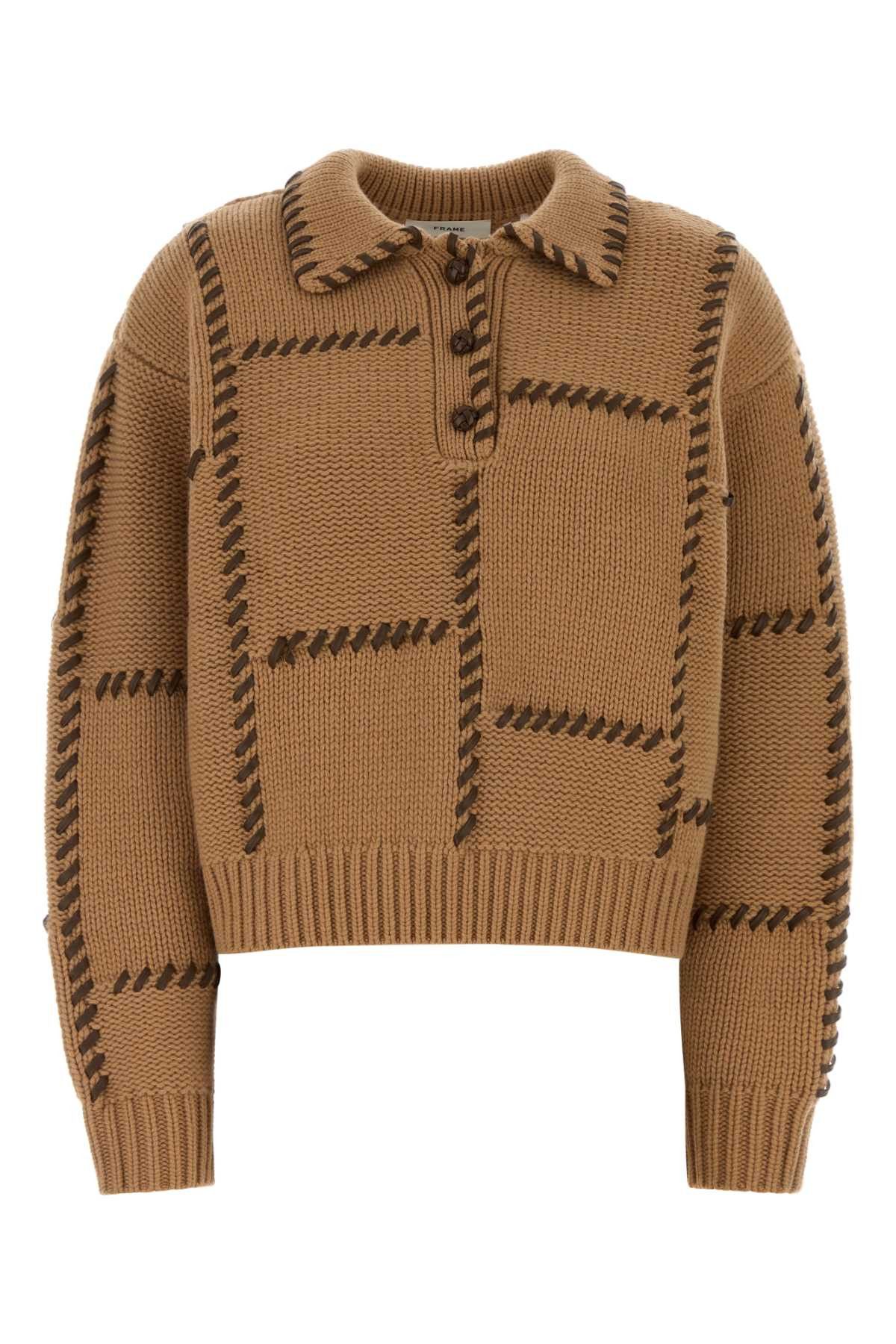 Frame Camel Wool Blend Oversize Sweater Size S / US 4 / IT 40 - 1 Thumbnail