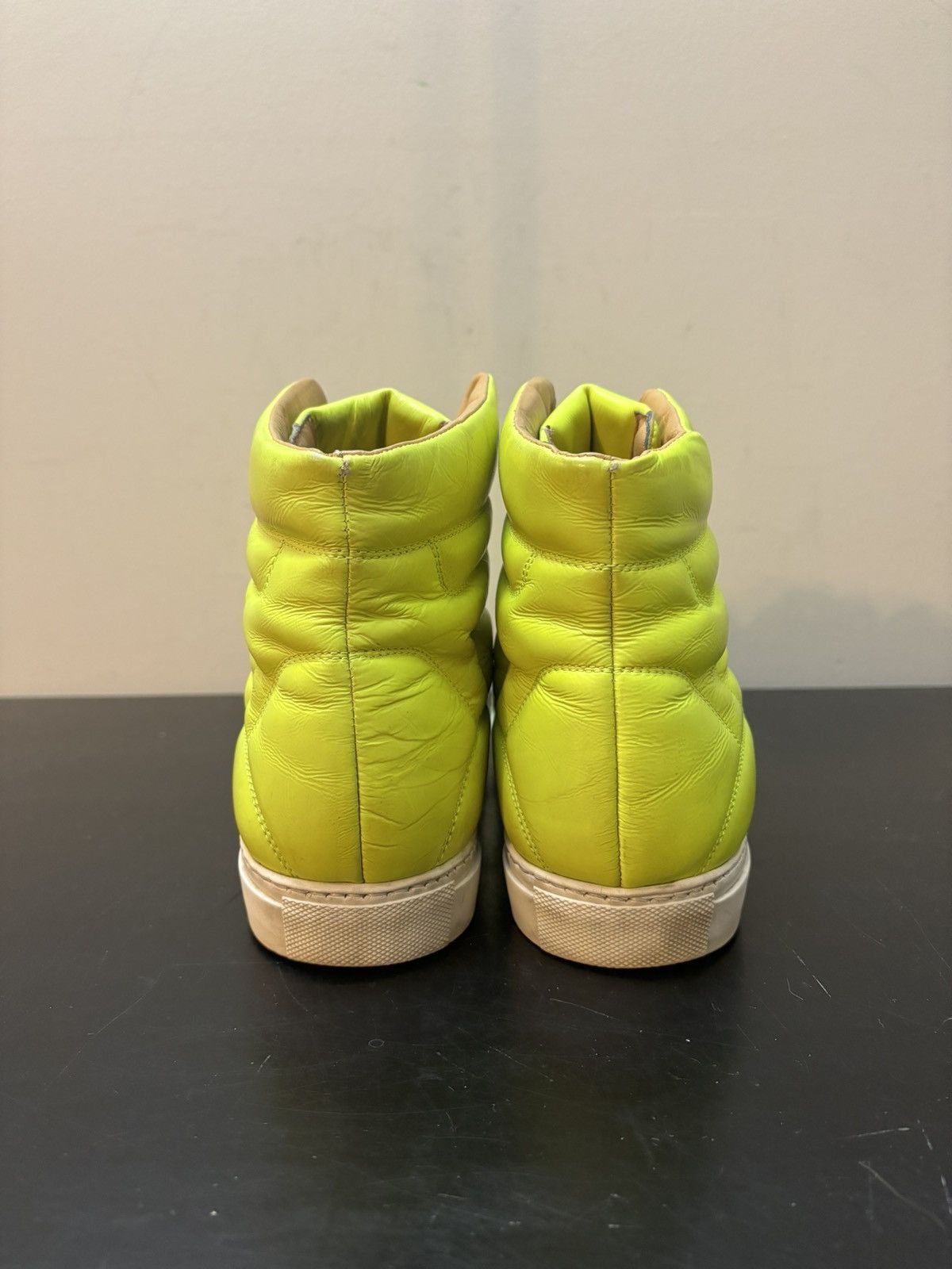 Maison Margiela Maison Margiela MM6 High Top Quilted Leather Sneakers Yellow Size US 8 / EU 41 - 5 Thumbnail