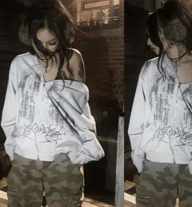 Japanese Brand Gothic Fashion Zip Up Hoodie Hip Hop Size US L / EU 52-54 / 3 - 3 Thumbnail