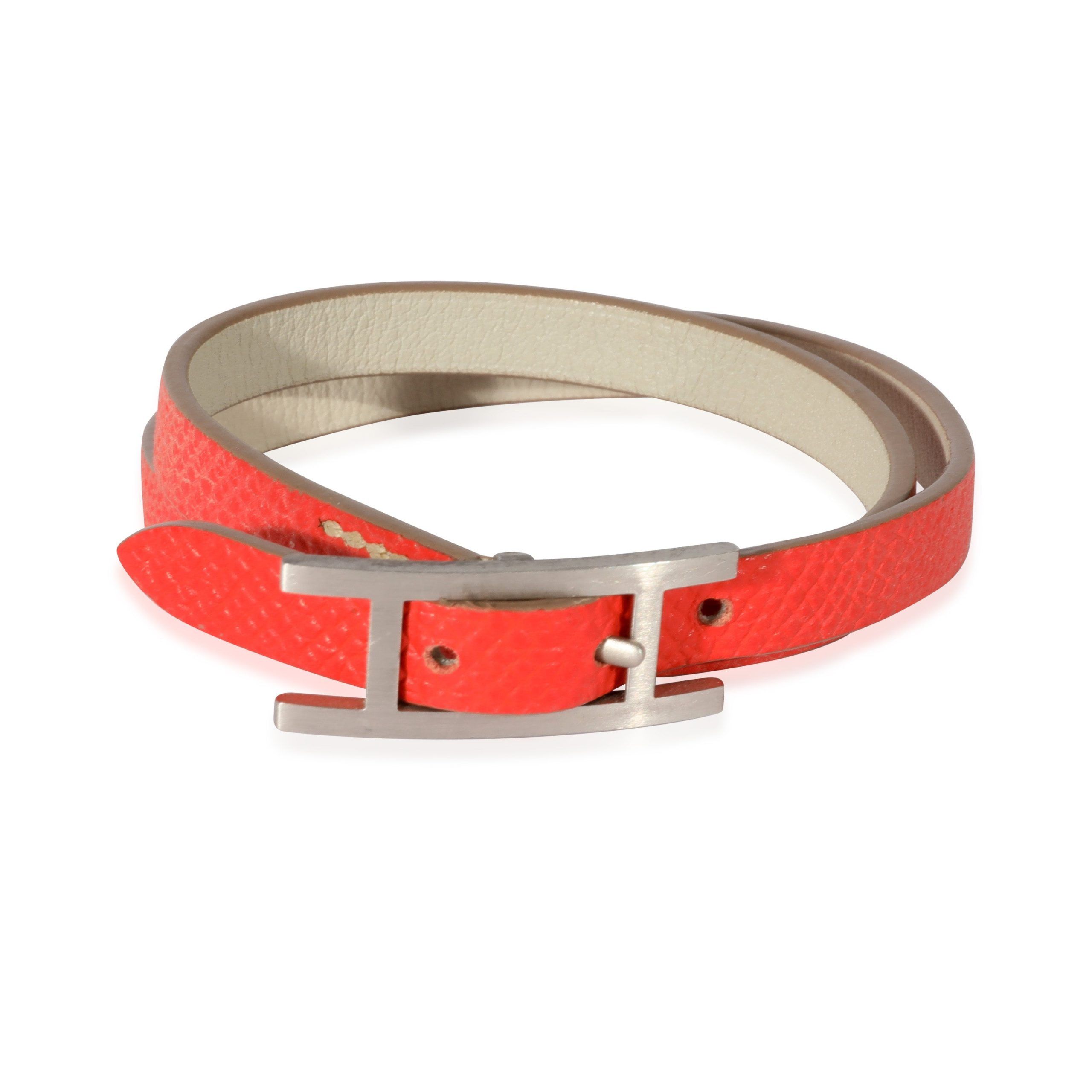 Hermes Hermès Behapi Double Tour Bracelet Orange Minium Nata Swift Leather Size ONE SIZE - 1 Thumbnail