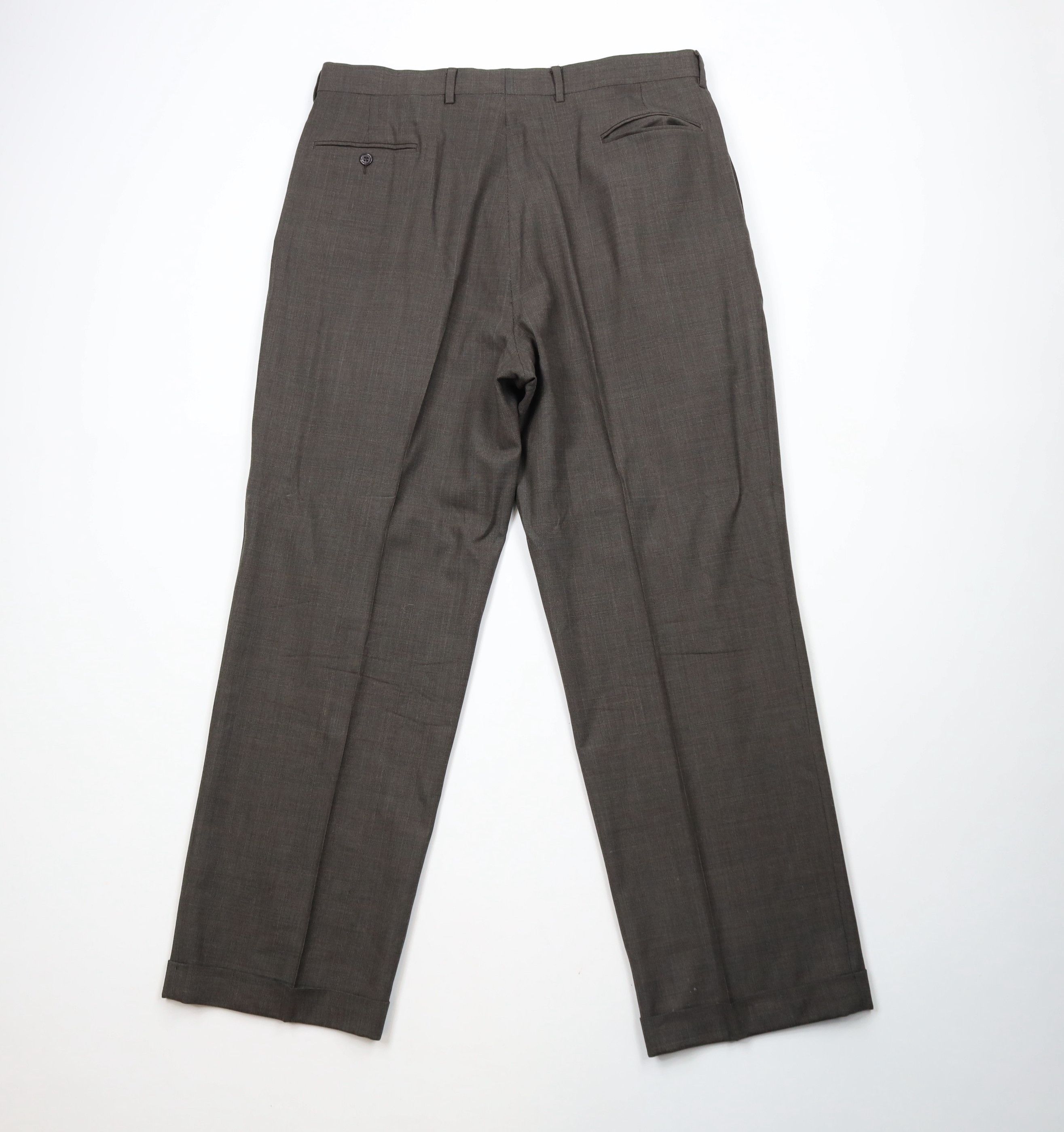 Vintage Vintage 70s Streetwear Pleated Cuffed Wide Leg Chino Pants Size US 36 / EU 52 - 8 Thumbnail