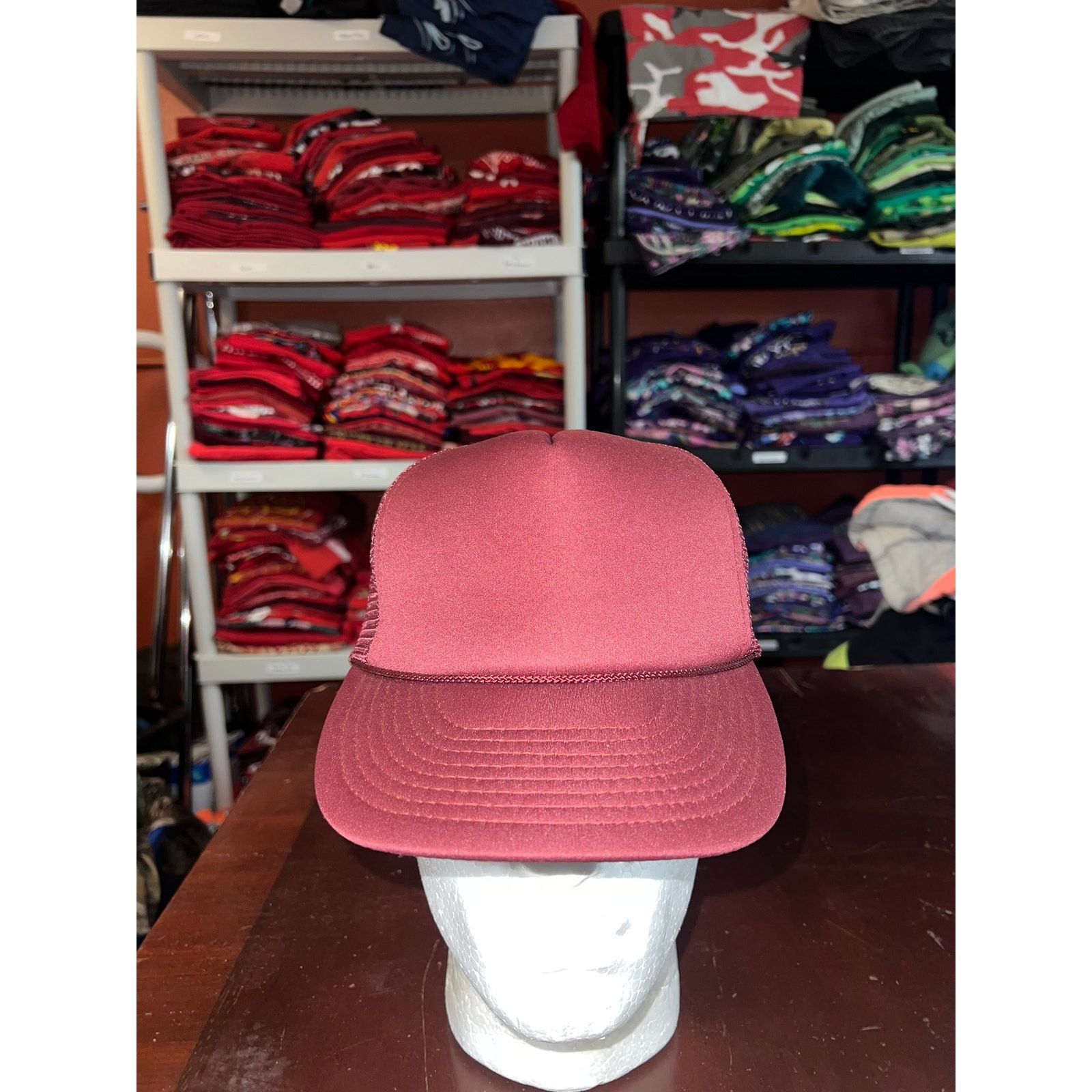 Vintage Vintage Maroon Blank Hat Dark Red George Washington Dollar Size ONE SIZE - 1 Thumbnail