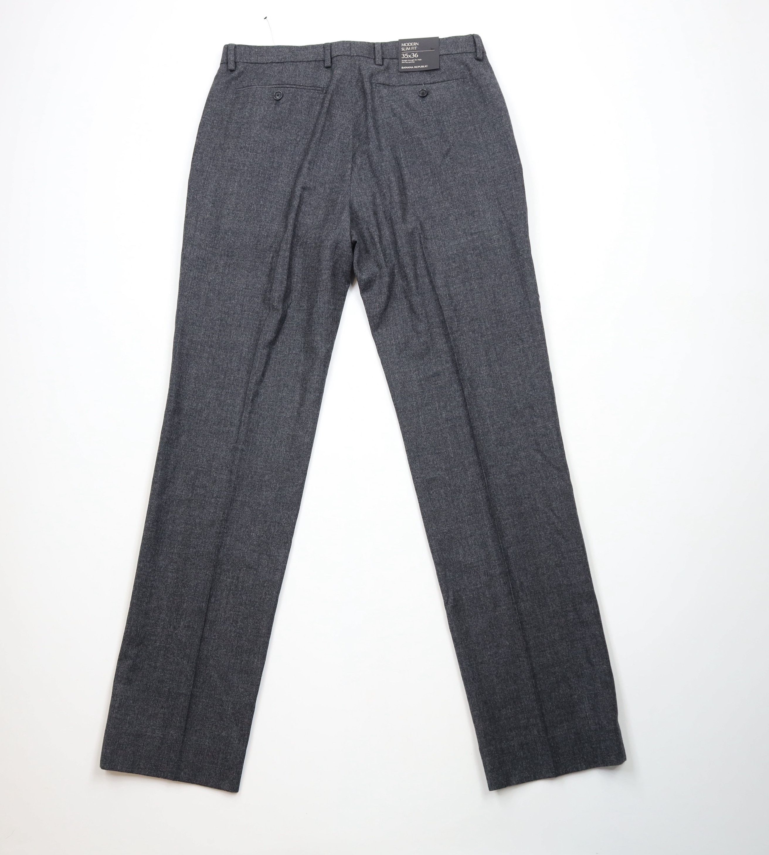 Banana Republic × Vintage New Banana Republic Wool Modern Slim Fit Dress Pants Gray Size US 35 - 10 Thumbnail