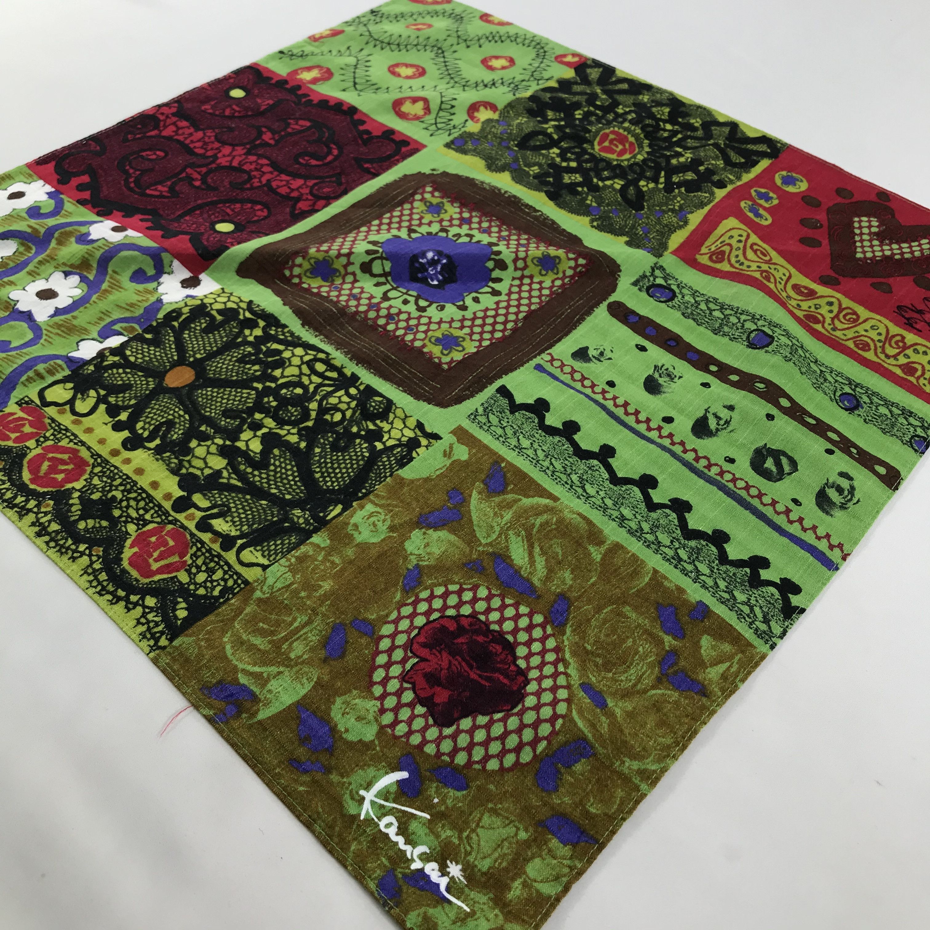 Kansai Yamamoto × Vintage Kansai Bandana / Handkerchief / Neckerchief - S1506 Size ONE SIZE - 2 Thumbnail