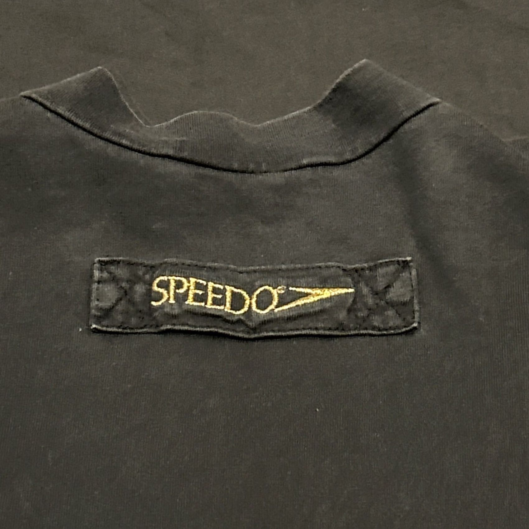 Speedo VINTAGE Speedo Competition Tee Black XL Cotton Short Sleeve Mens 1990s A24 Size US 36 / EU 52 - 6 Thumbnail