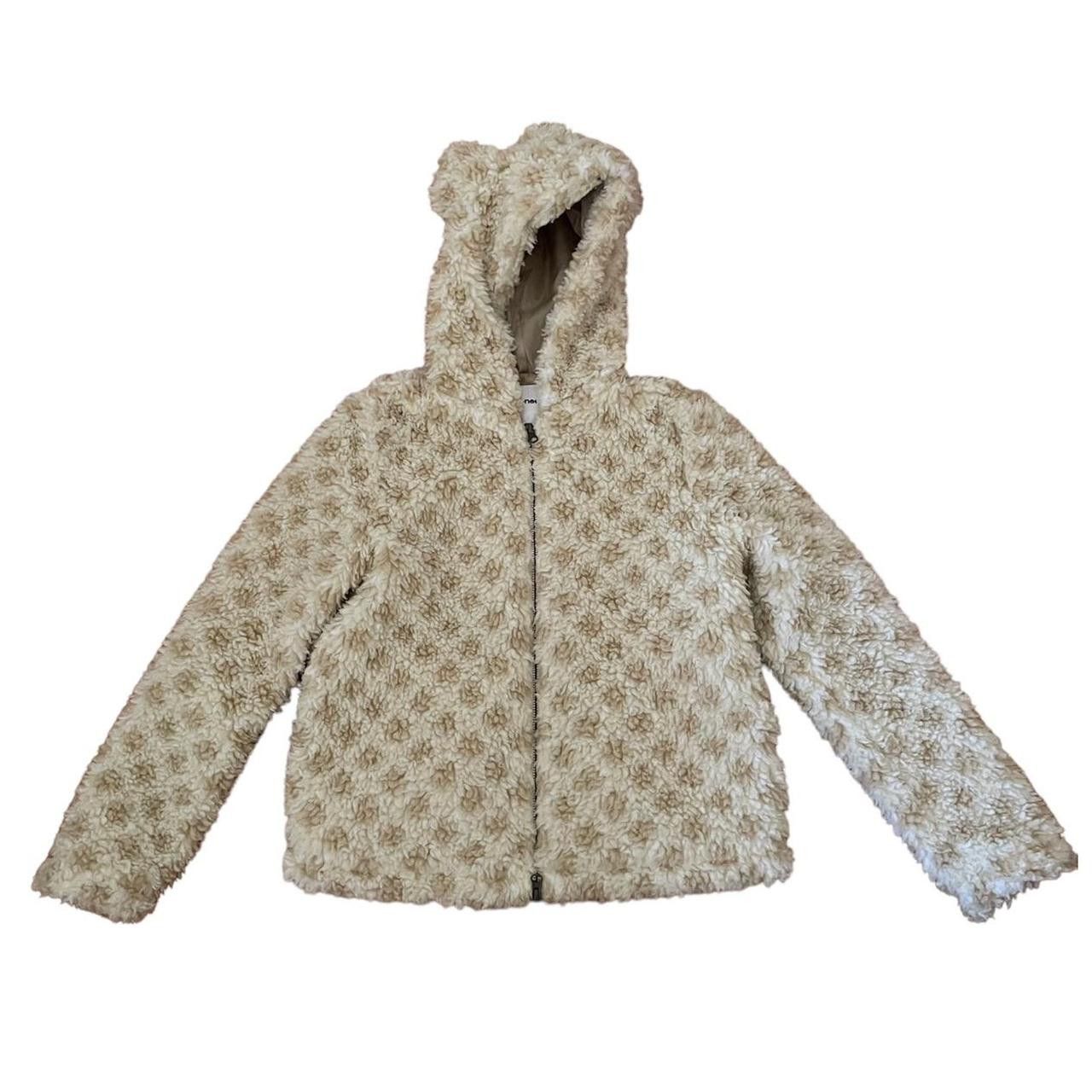 image of Ne-Net Faux Fur Bear Ear Hoodie Jacket Issey Miyake in Beige Fur, Men's (Size Medium)