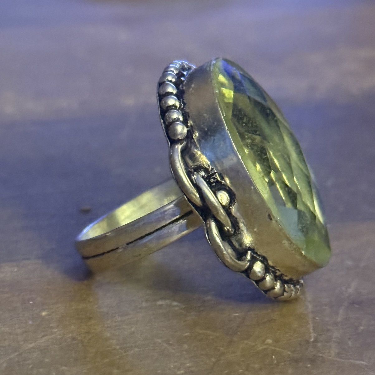 Other 925 sterling silver large lemon quartz statement ring Size ONE SIZE - 8 Thumbnail