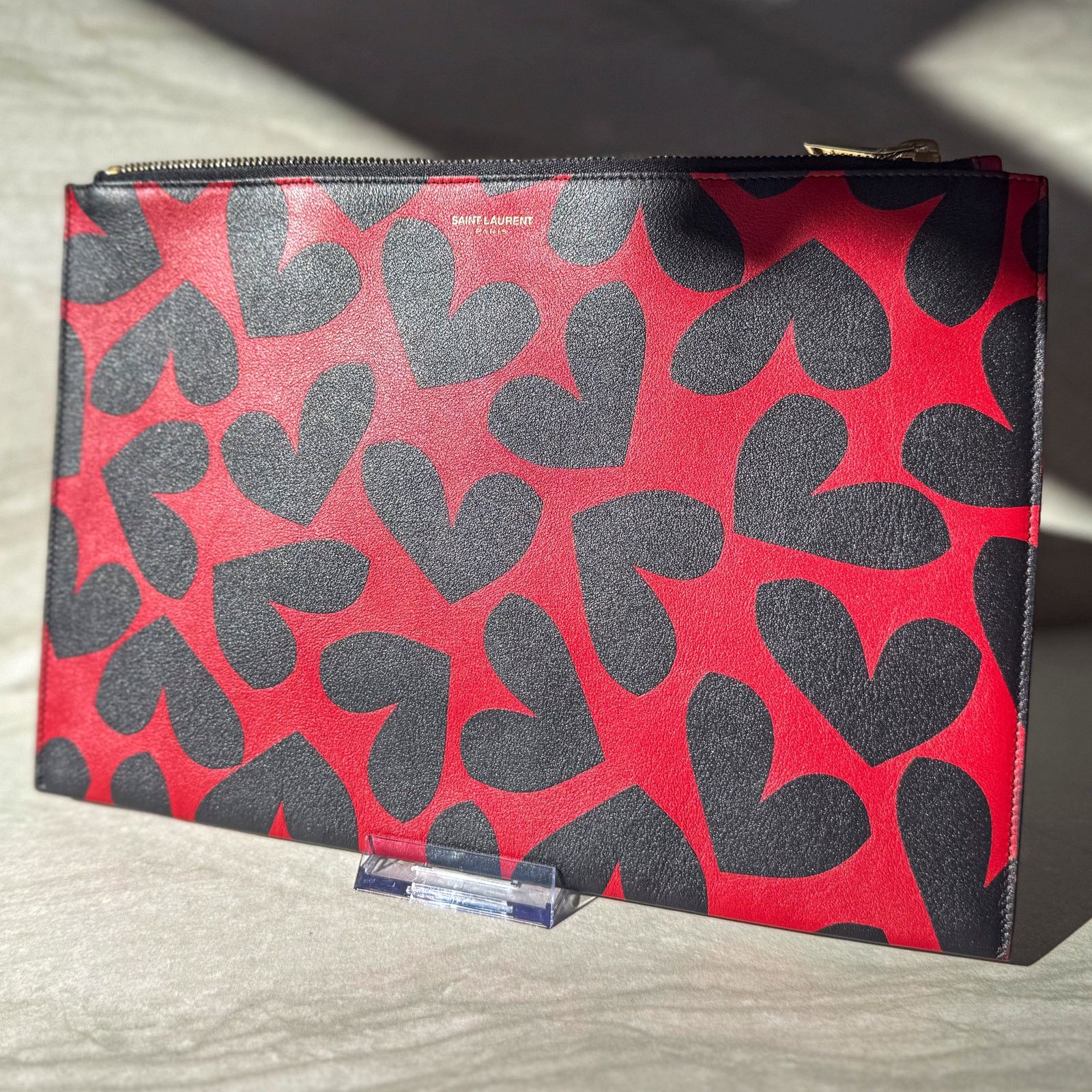 Saint Laurent Paris Saint Laurent Heart Print Clutch Size ONE SIZE - 4 Thumbnail