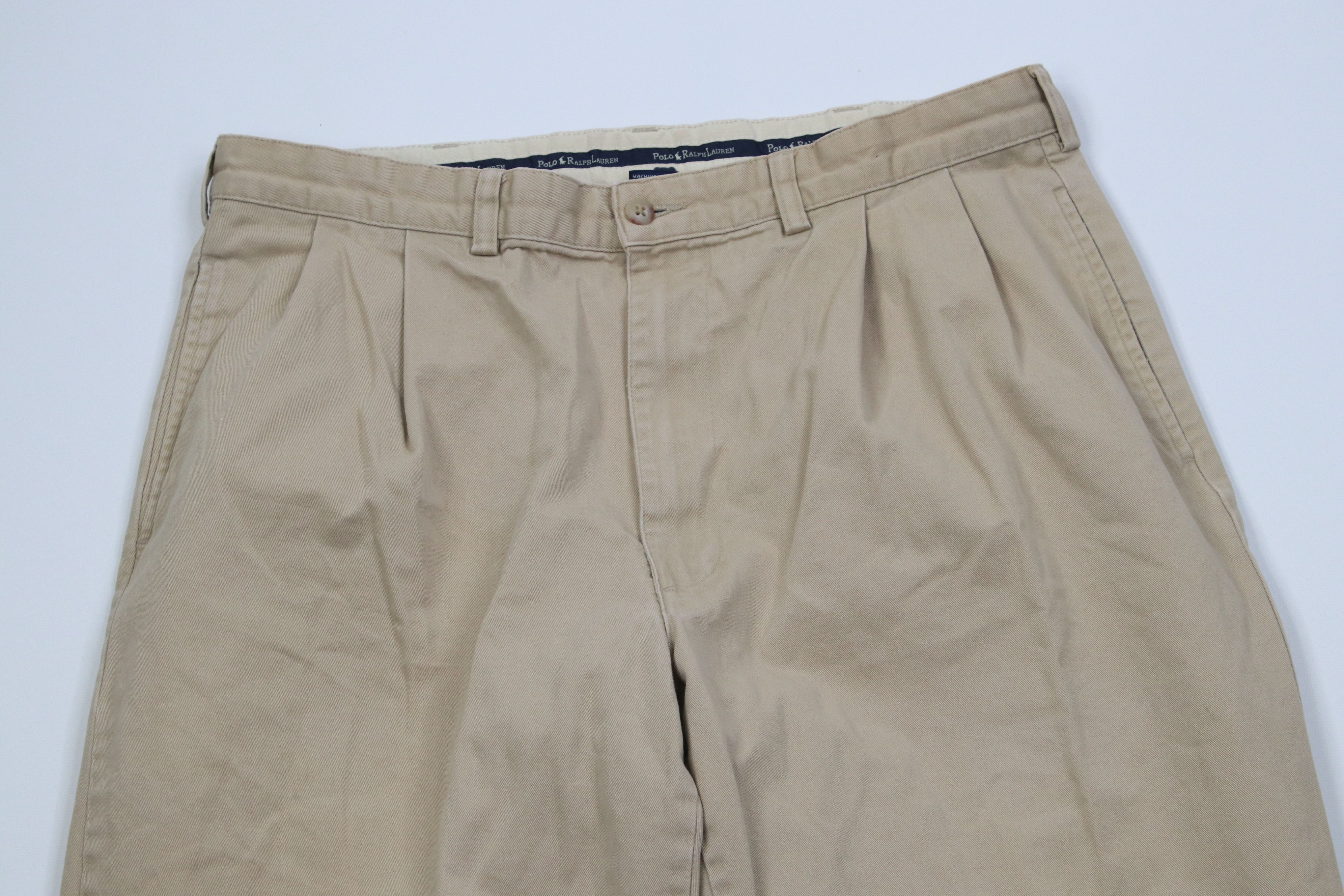 Polo Ralph Lauren Vintage 90s Ralph Lauren Cuffed Chino Pants Trousers Khaki Size US 34 / EU 50 - 2 Thumbnail