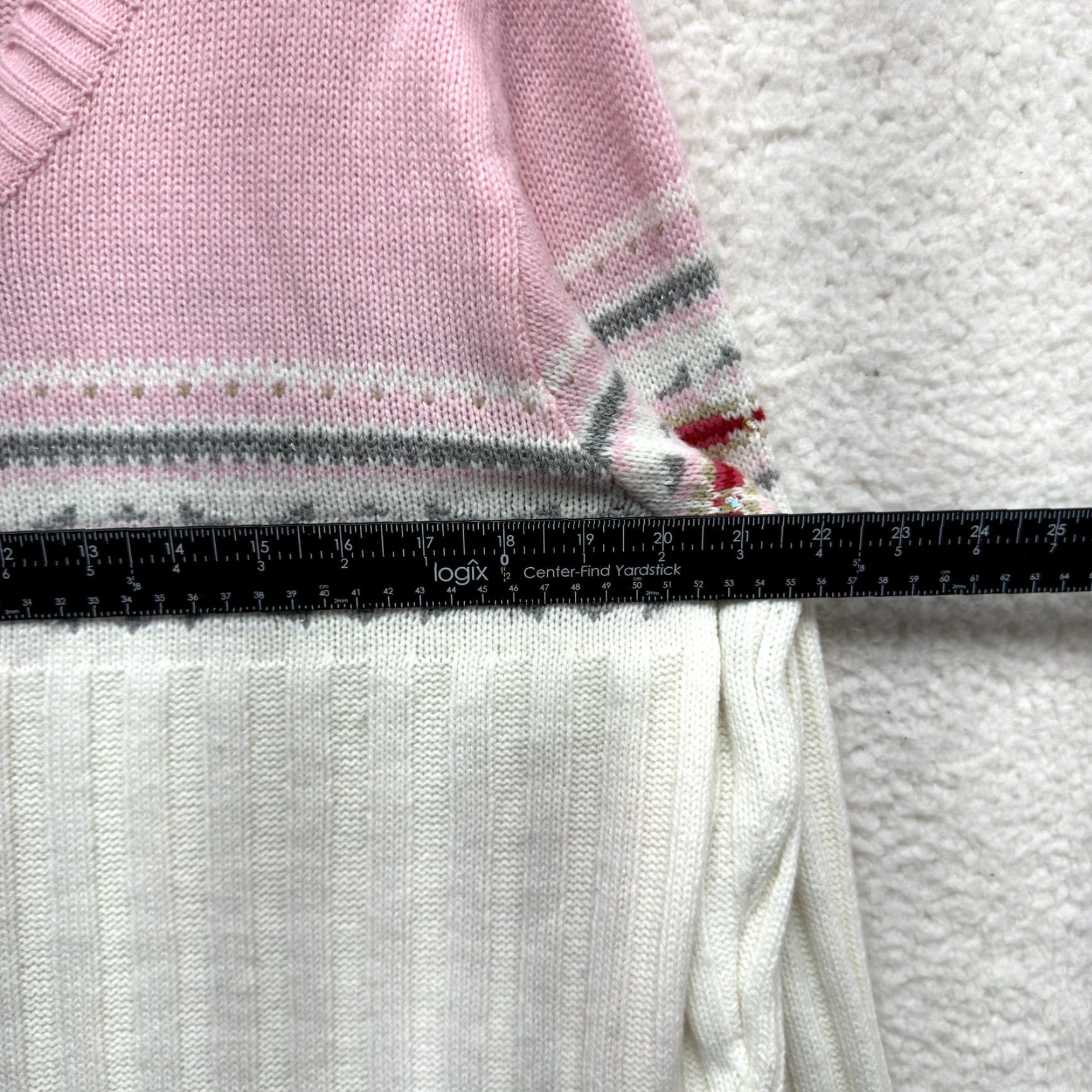 Faded Glory VINTAGE Y2K Pink Fair Isle Icelandic Nordic Geometric Sweater 18W XL Plus 20W Knit Geometric VINTAGE Size XXL / US 16-18 / IT 52-54 - 4 Thumbnail