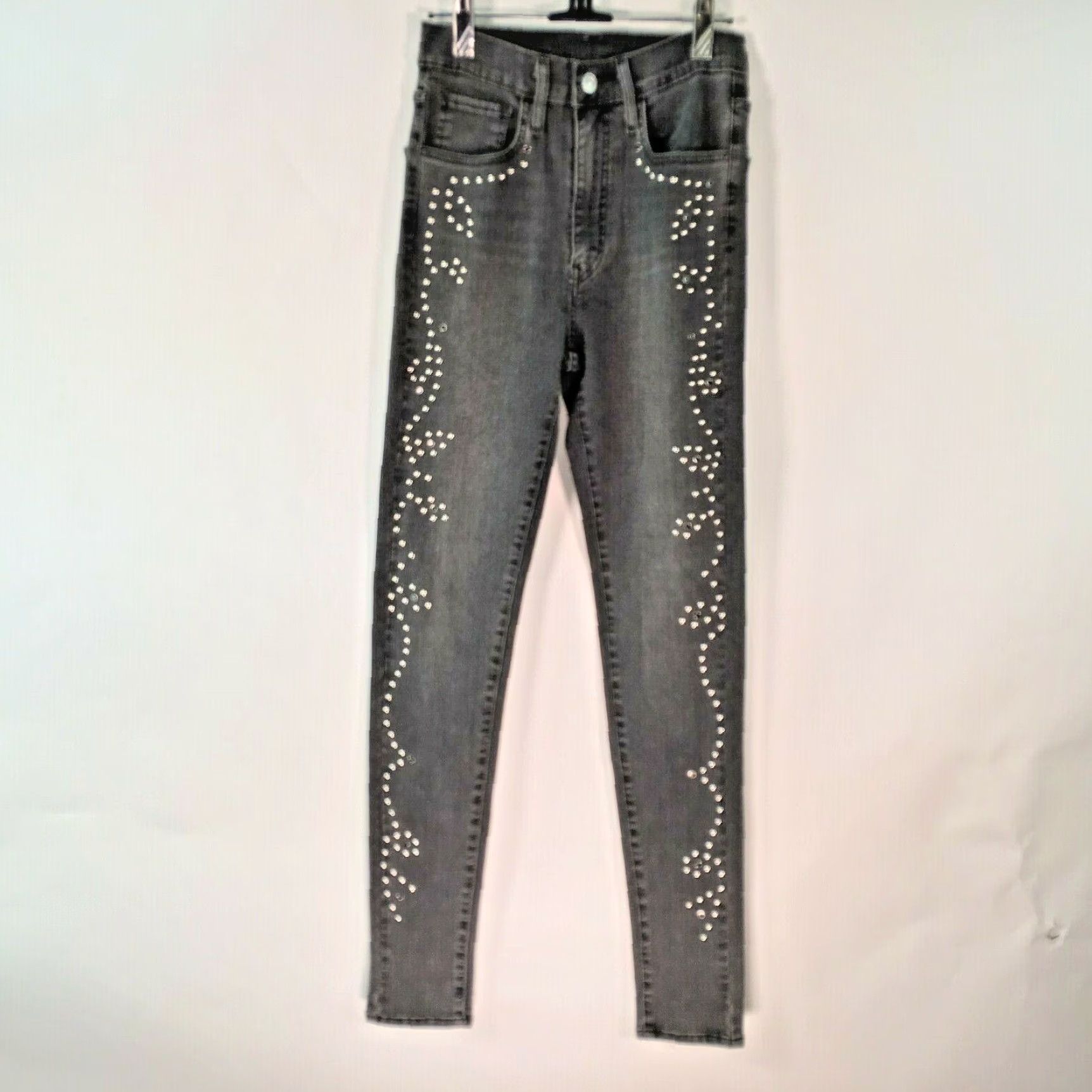 Levi's VINTAGE Levi's Jeans Rocker Studded Grey Skinny 24X28 Women’s 12 Junior Size Gray Levi's Womens Jeans Studded Rocker 90s Size 24" / US 00 / IT 34 - 2 Thumbnail