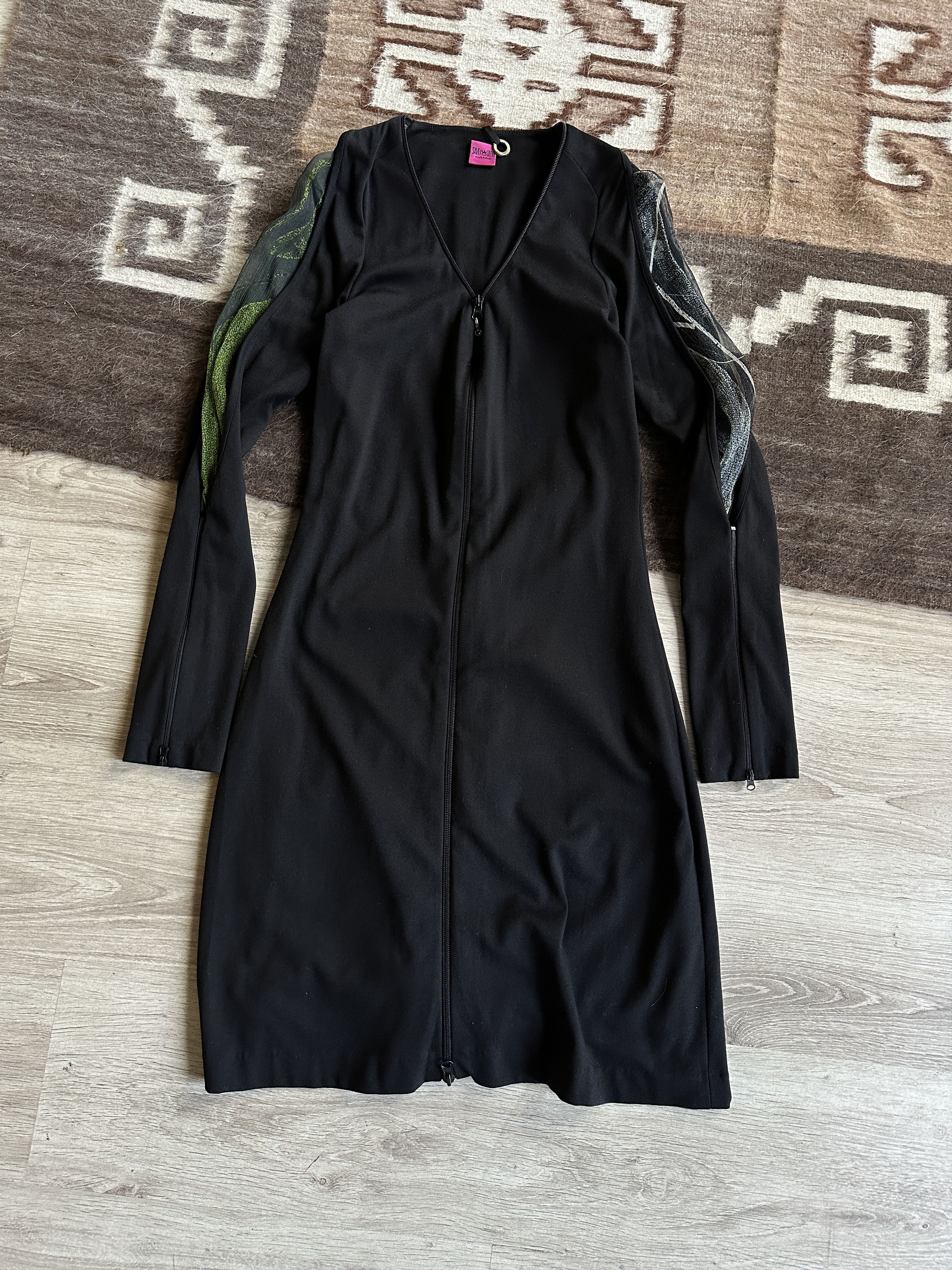 Vintage Save The Queen y2k Zipper Viscose Silk Dress 7897AC Size S / US 4 / IT 40 - 3 Thumbnail