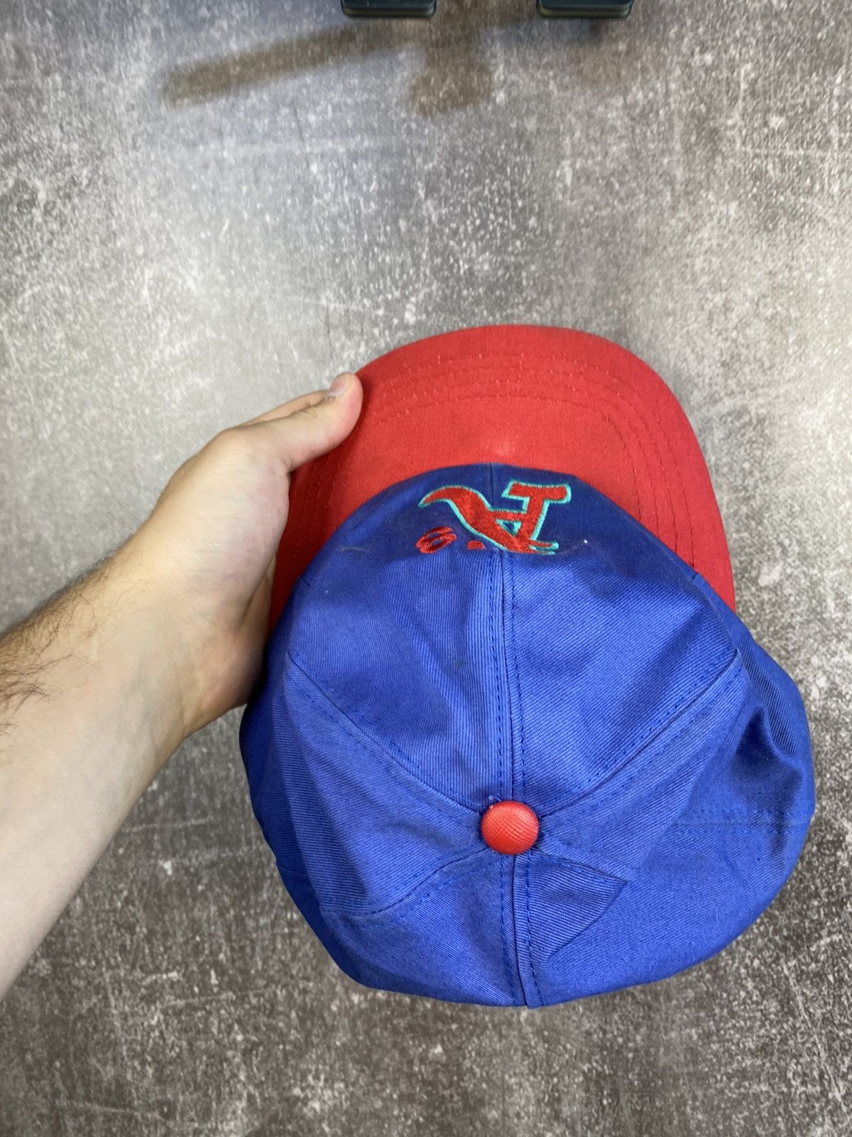 MLB VINTAGE Atlanta Braves Hat Cap Blue Red Baseball Men 90s Size ONE SIZE - 9 Thumbnail