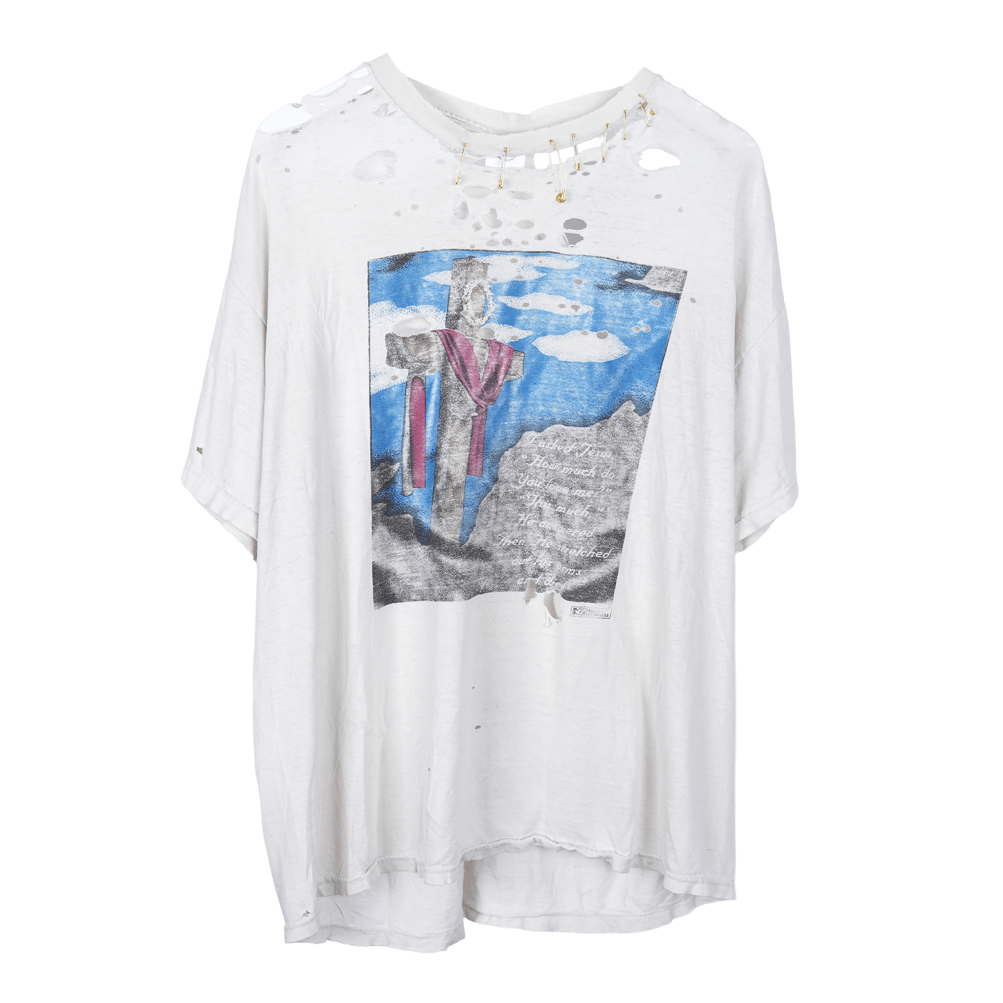 Vintage VINTAGE THRASHED JESUS TEE Size US XL / EU 56 / 4 - 1 Thumbnail
