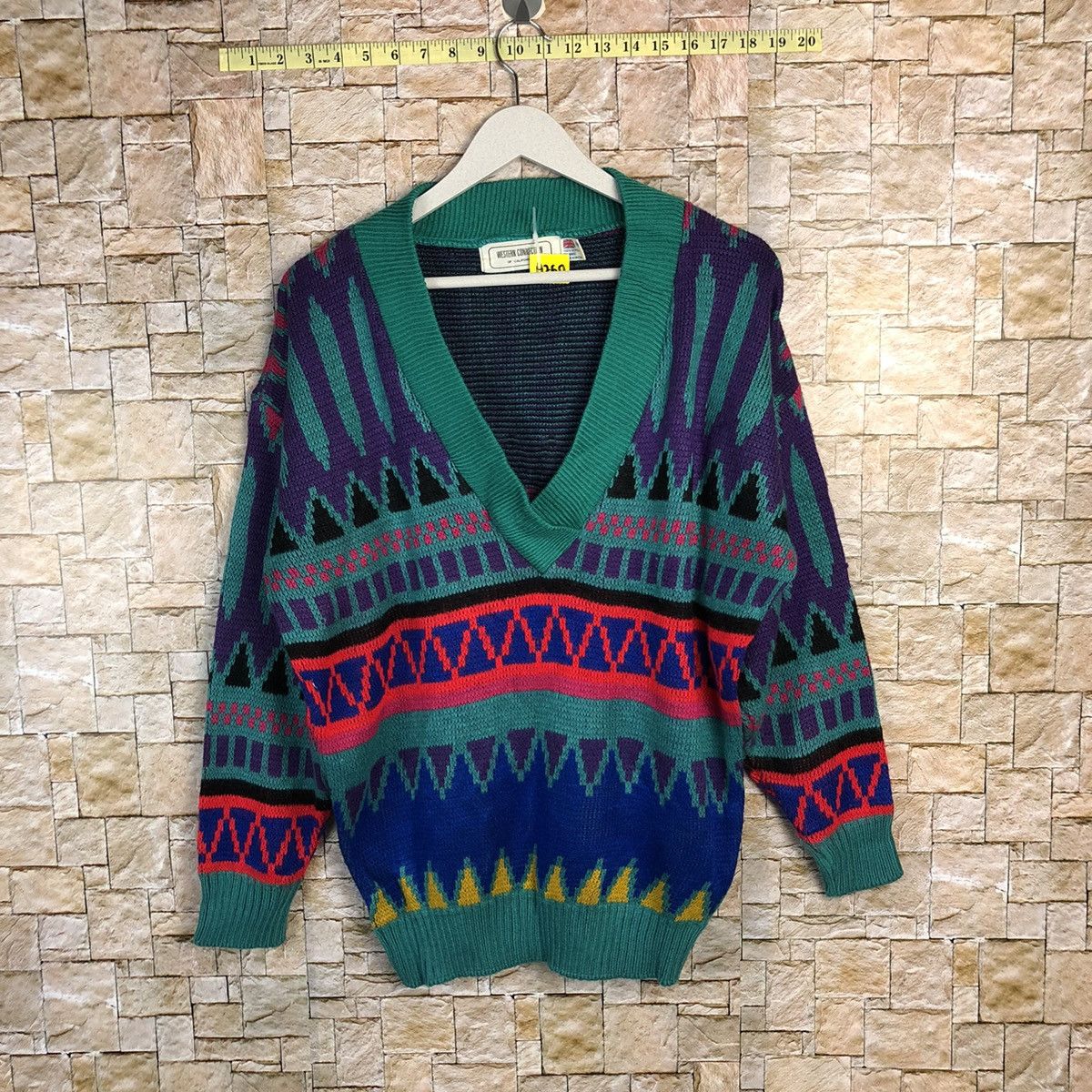 Homespun Knitwear Western Collection Green vintage art Knitwear #A260 Size US M / EU 48-50 / 2 - 1 Thumbnail