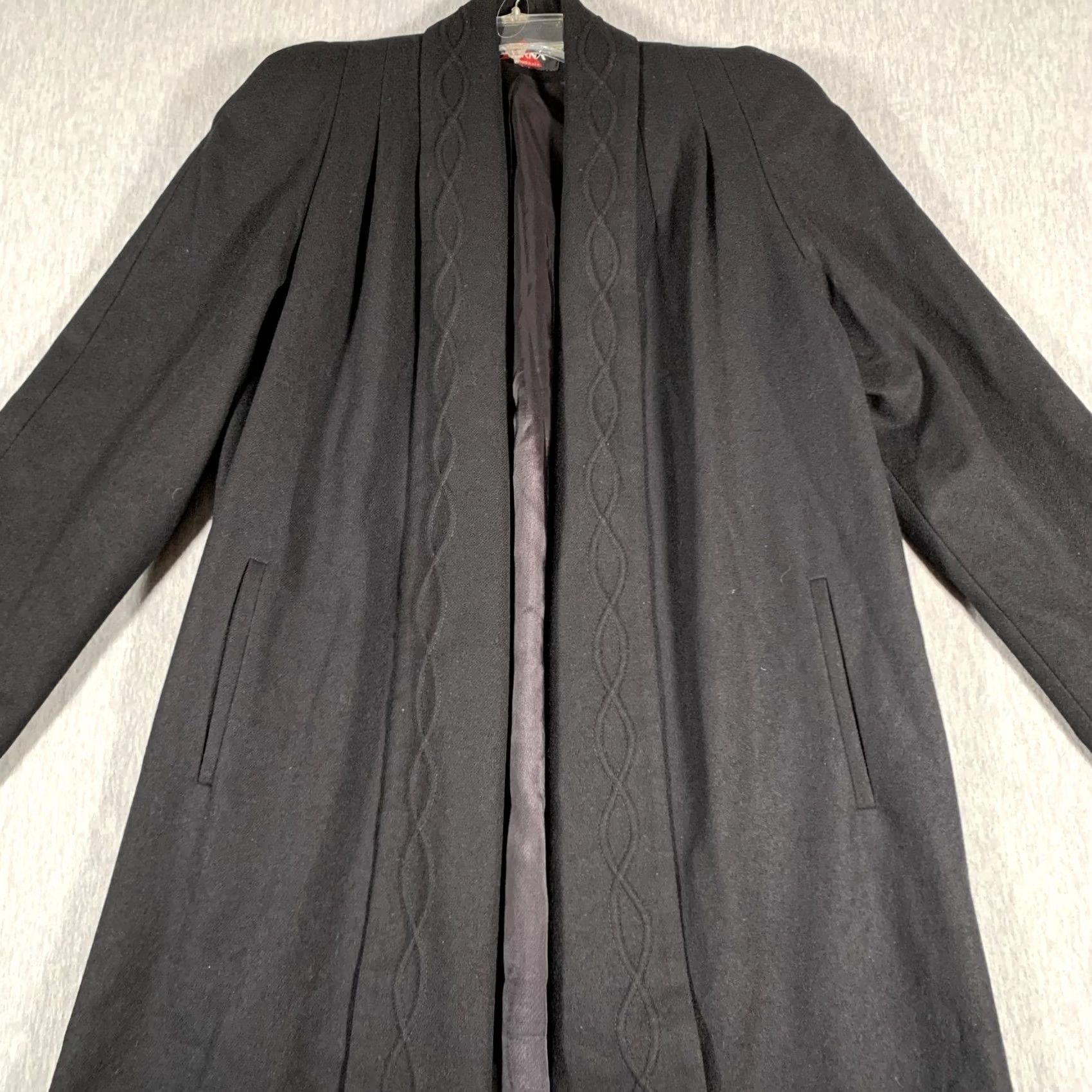 Vintage Vintage Alorna Coat Womens Medium Black 80s Wool Size M / US 6-8 / IT 42-44 - 2 Thumbnail