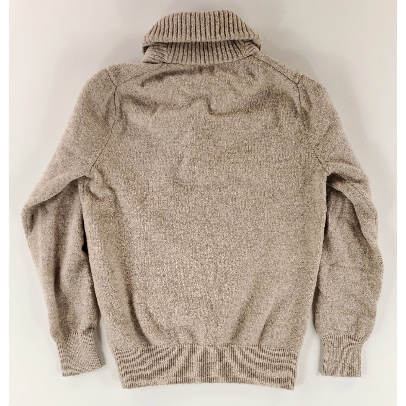 J.Crew VINTAGE J.CREW Sweater Shawl Collar 100% Lambs Wool Tan Brown Beige Mens S Pullover Mens S Size US S / EU 44-46 / 1 - 3 Thumbnail