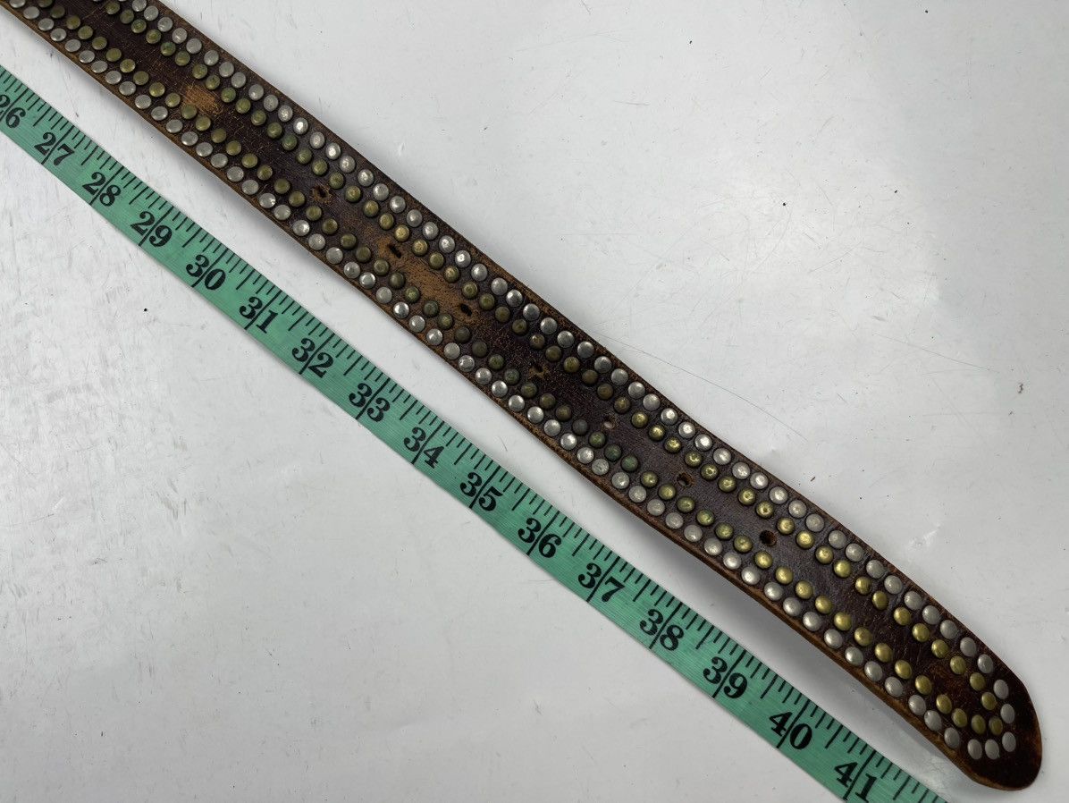 Japanese Brand vintage big buckle studded leather belt tc31 Size 38 - 7 Thumbnail