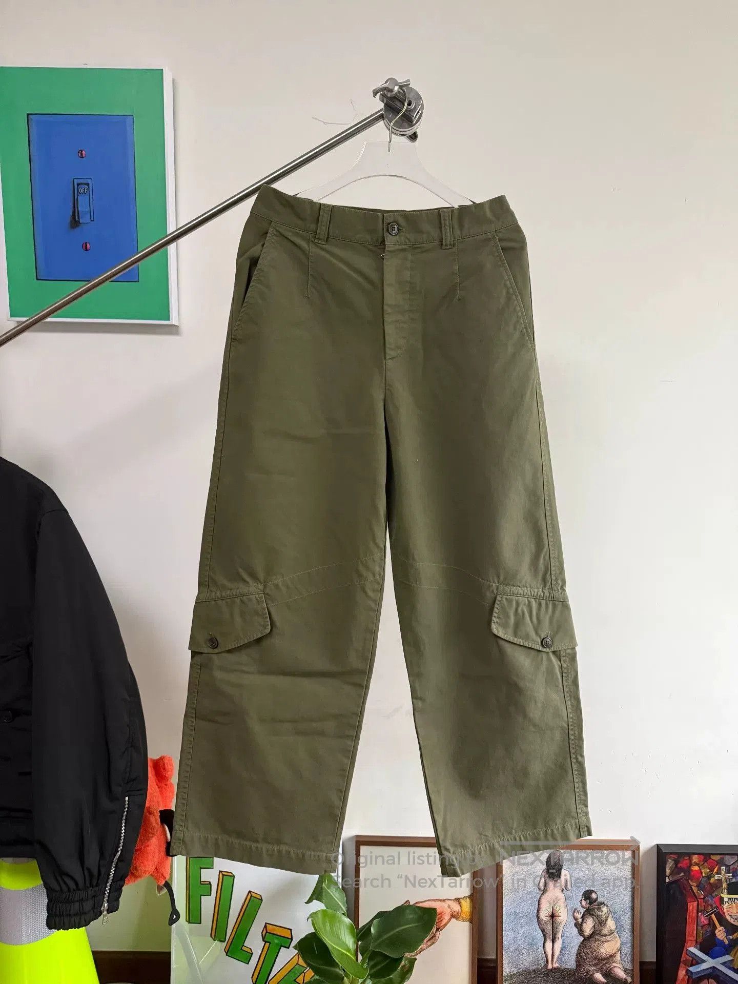 Dries Van Noten Military Green Cargo Pants.