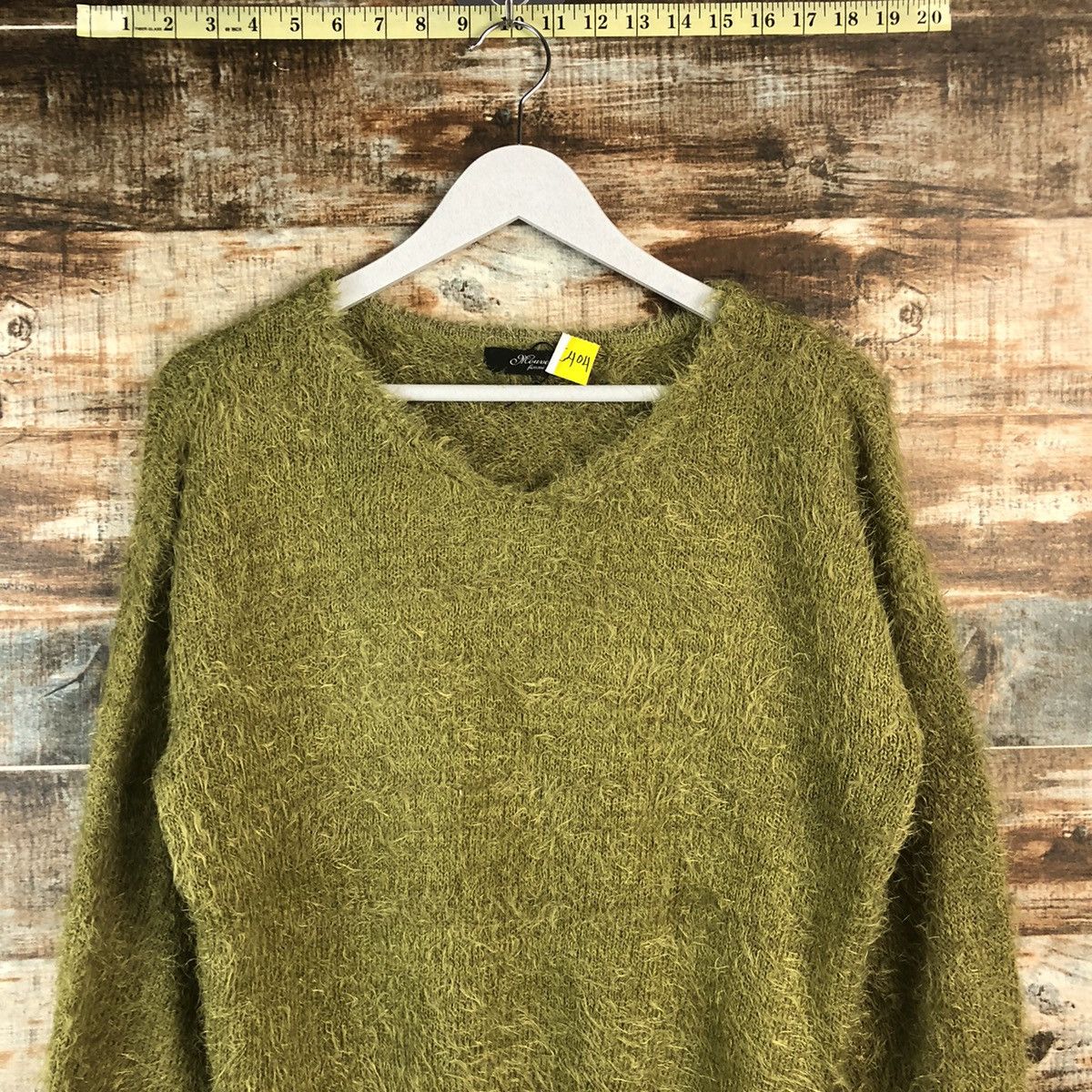 Vintage DL Mounior Green Mohair shaggy fur Knitwear #C404 Size M / US 6-8 / IT 42-44 - 2 Thumbnail