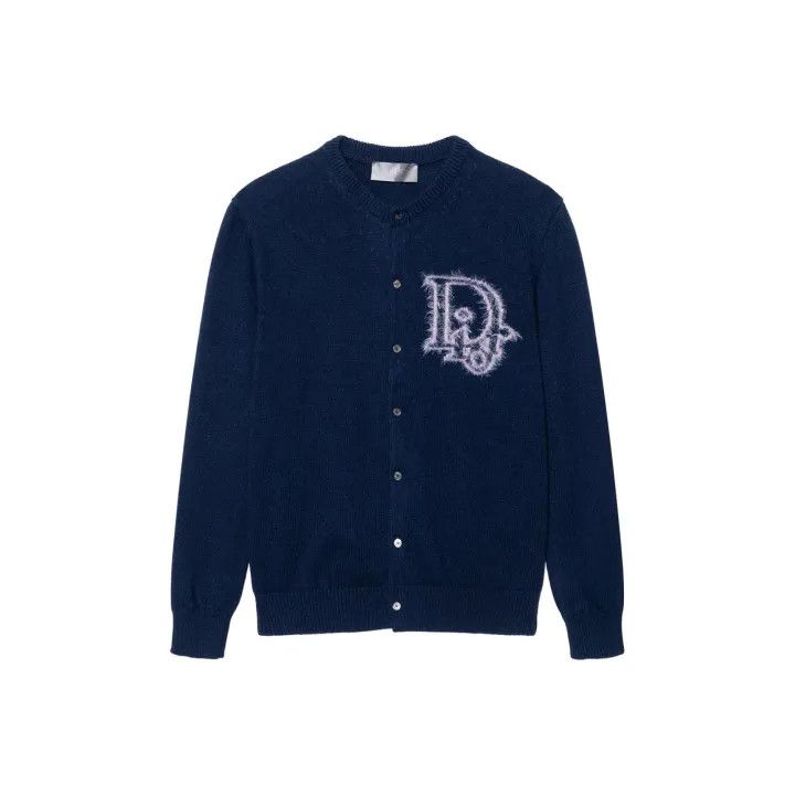 Dior Dior Navy Logo Cardigan Sweater 0079 Size US XL / EU 56 / 4 - 1 Thumbnail
