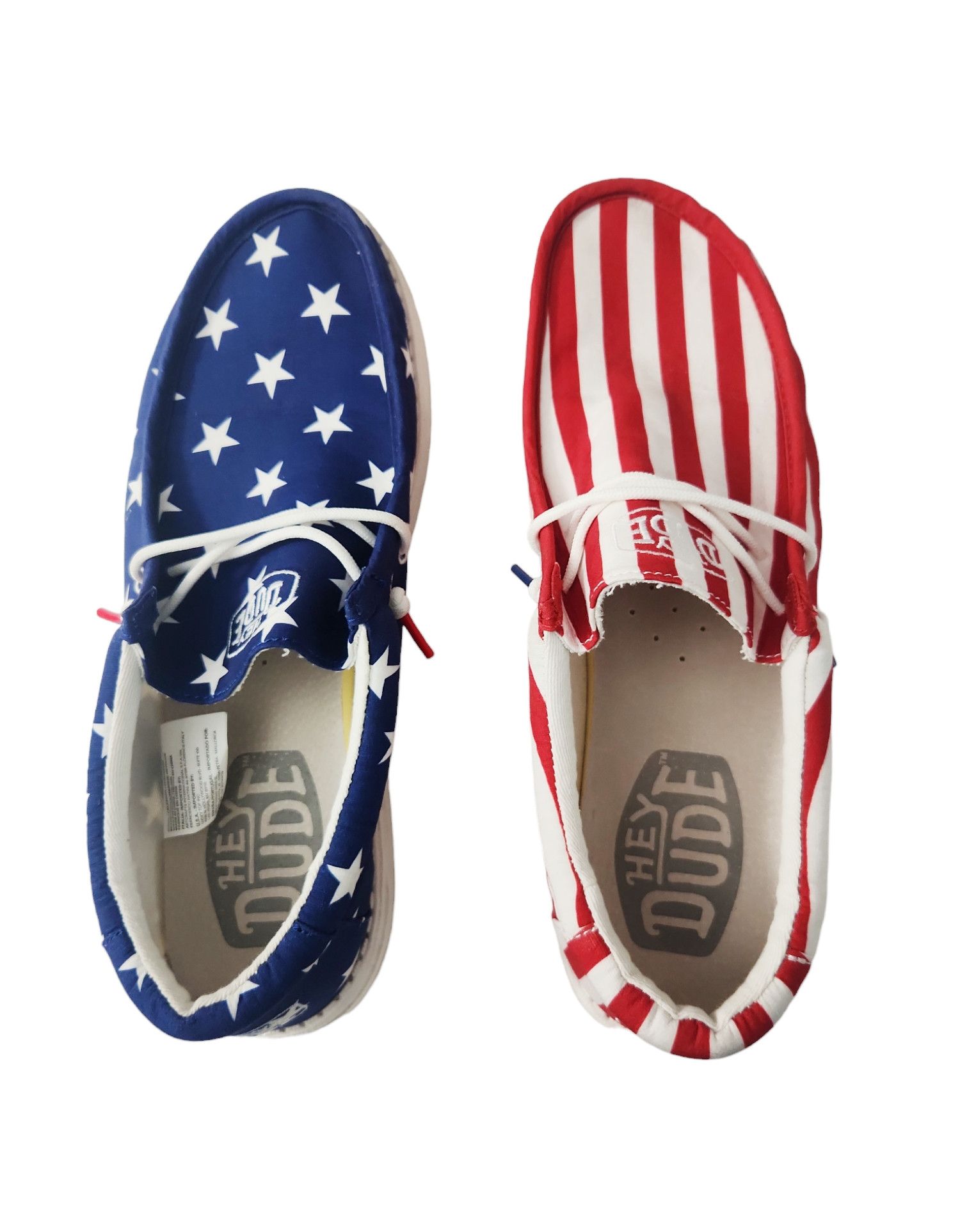 Rare Hey Dude store Wally Patriotic Shoes HTF