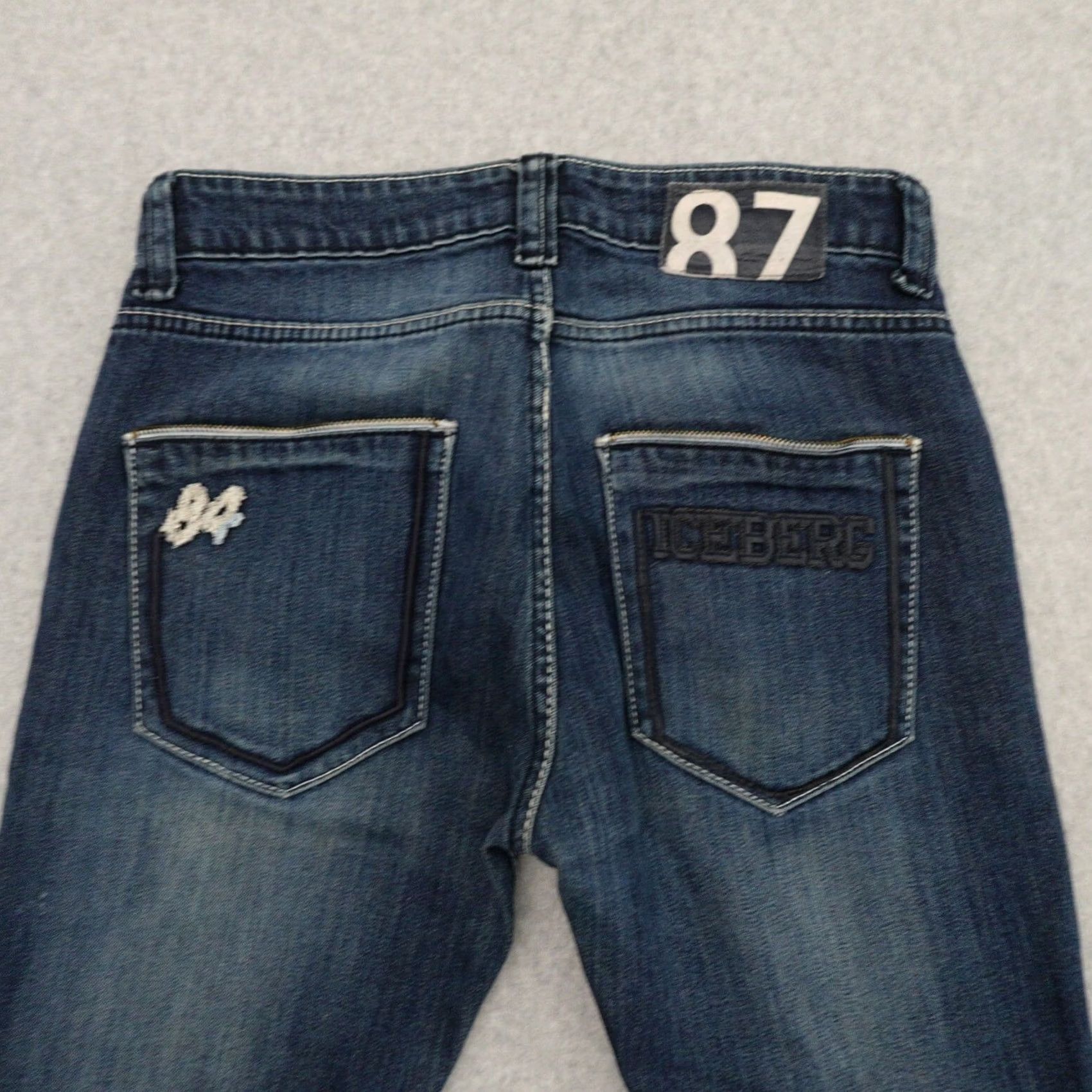 Vintage VINTAGE Iceberg Jeans Women's 32 (32X32) Straight Dark Wash Blue Denim Y2K Jeans Women Straight 32 Blue Embroidered Pockets Size 24" / US 00 / IT 34 - 3 Thumbnail